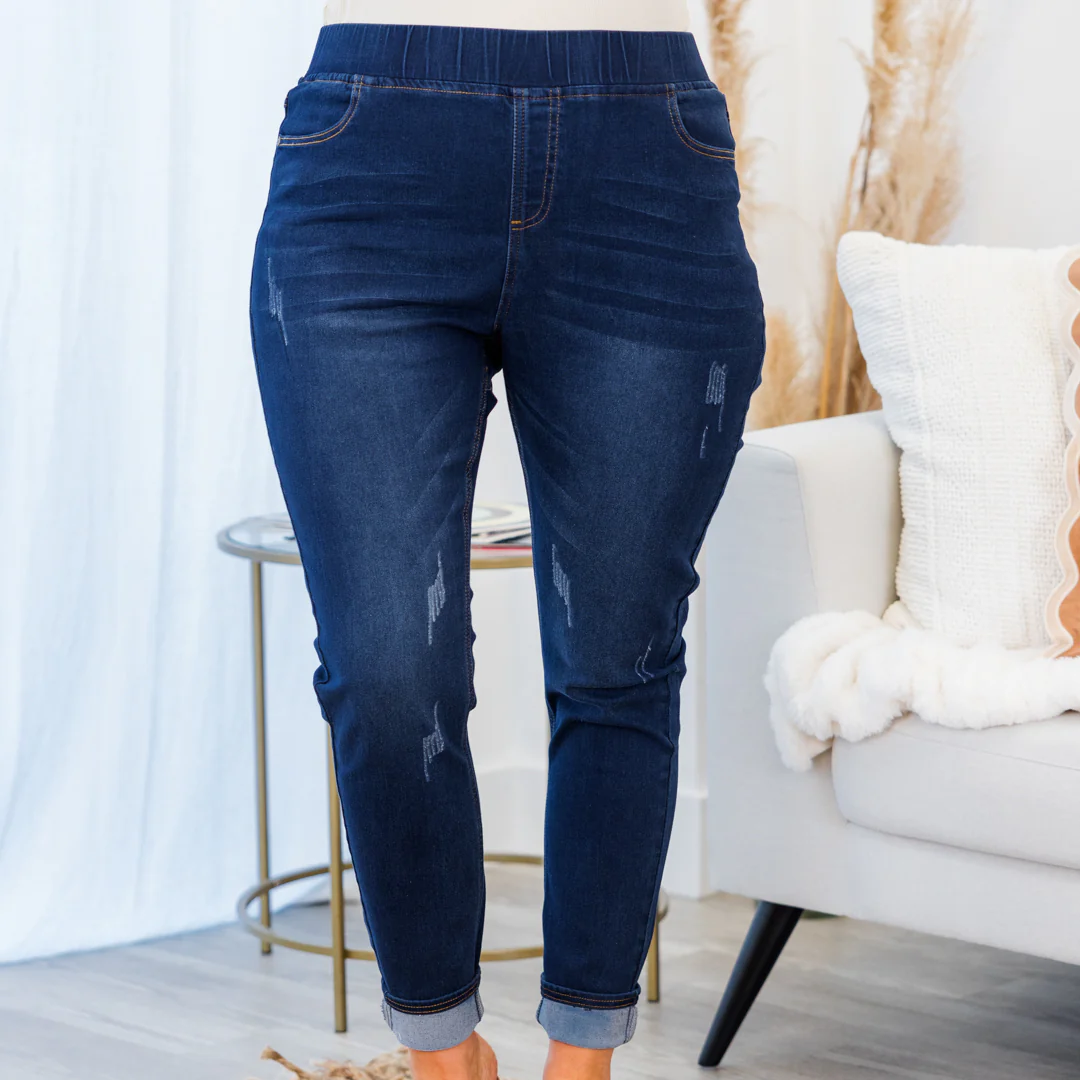 All The Answers Jeggings, Dark Wash - Giverhouse