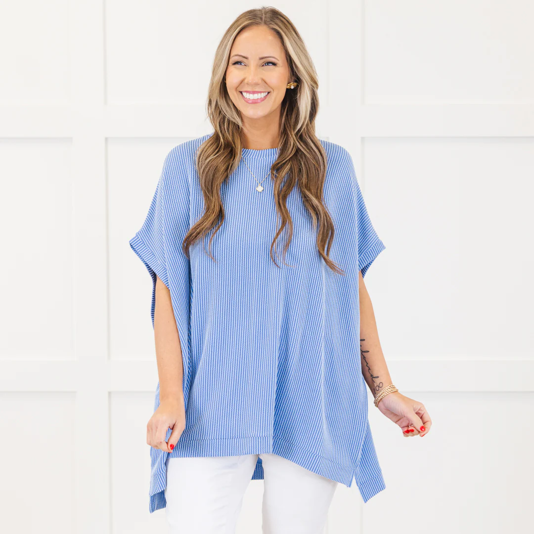 All About Knits Top, Blue - Giverhouse