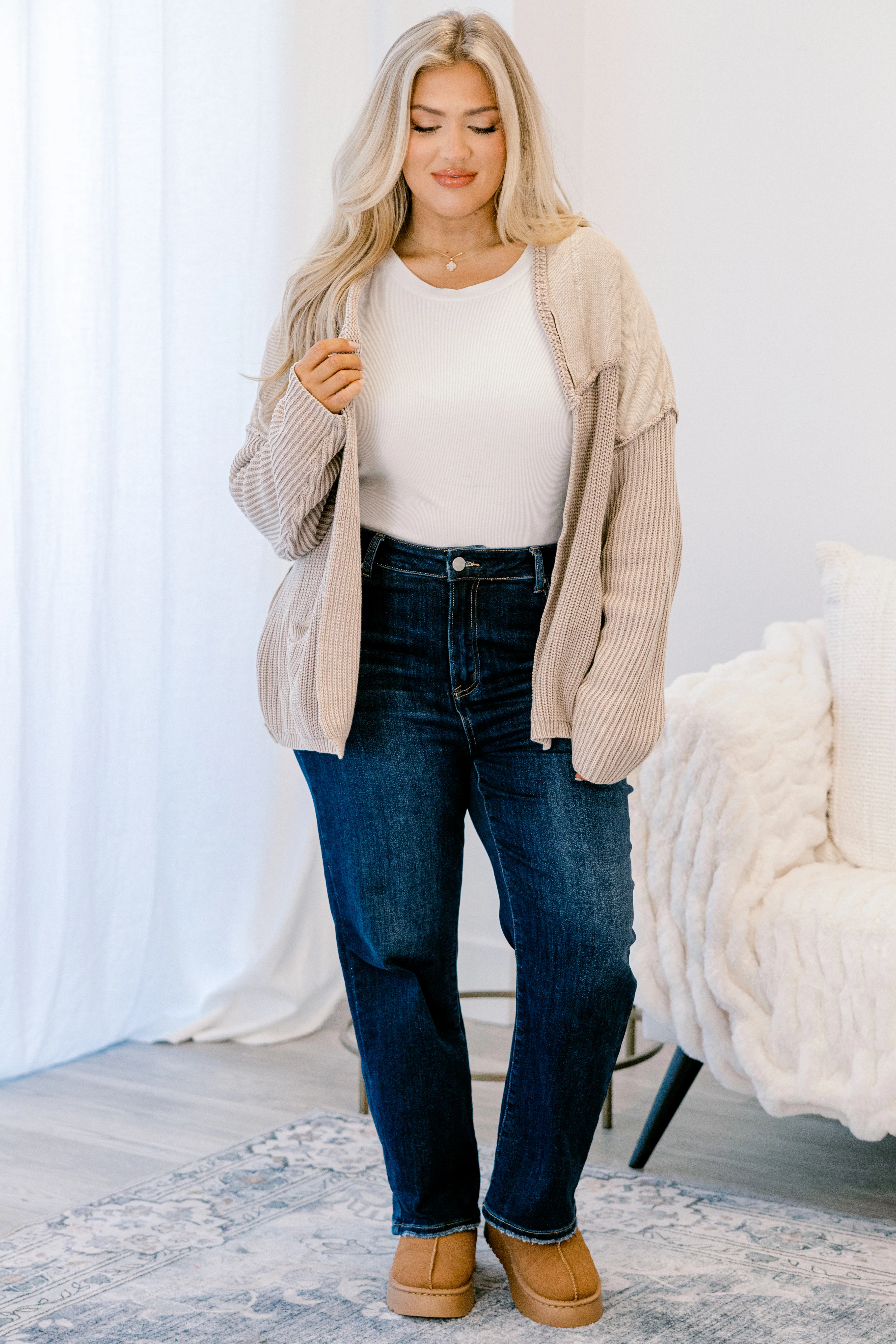 Times To Remember Cardigan, Stone - Giverhouse