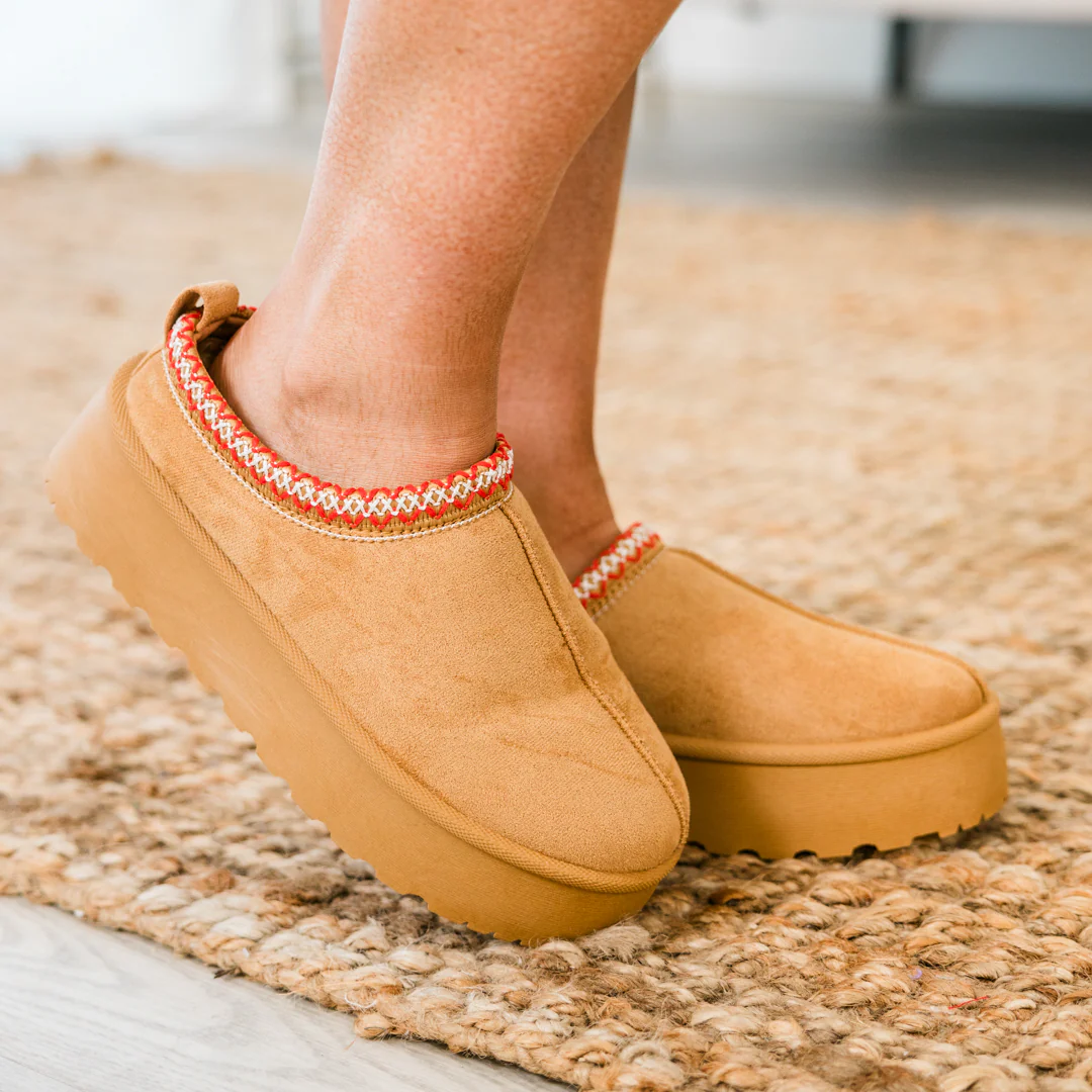Cozy Vibes Only Slippers, Tan - Giverhouse