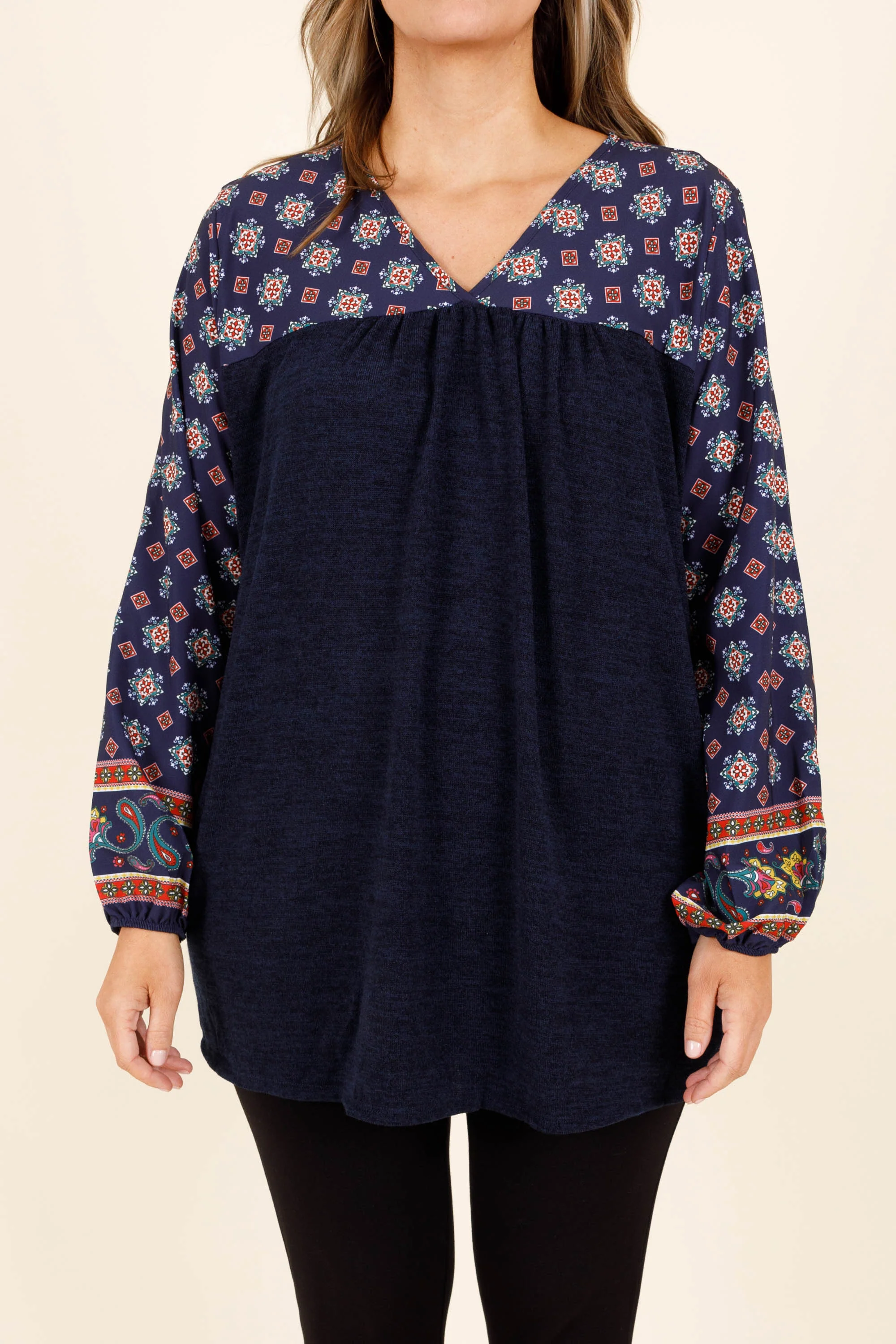 Stop, Drop And Get Excited Top, Navy - Giverhouse