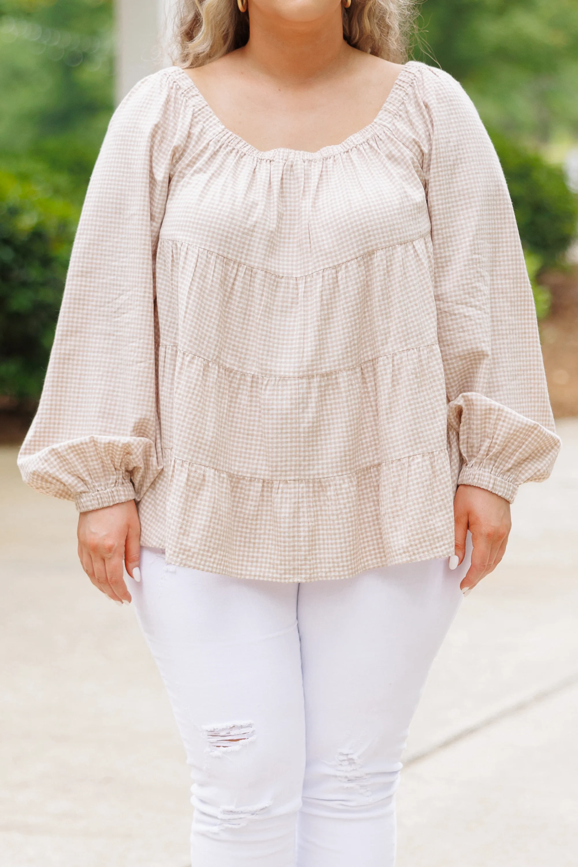 Shape Of Us Top, Taupe - Giverhouse