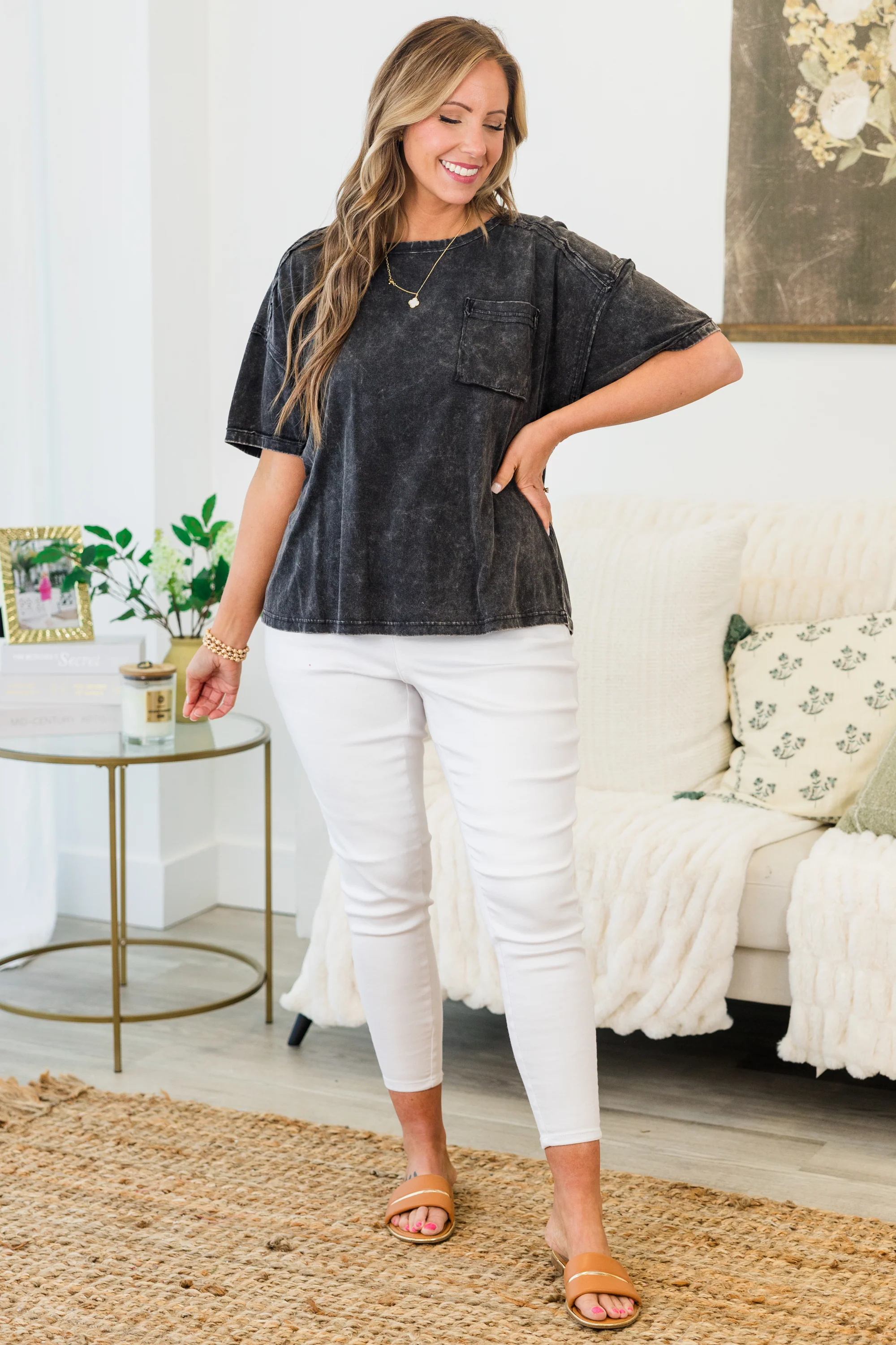 Should We Talk Top, Ash Black - Giverhouse