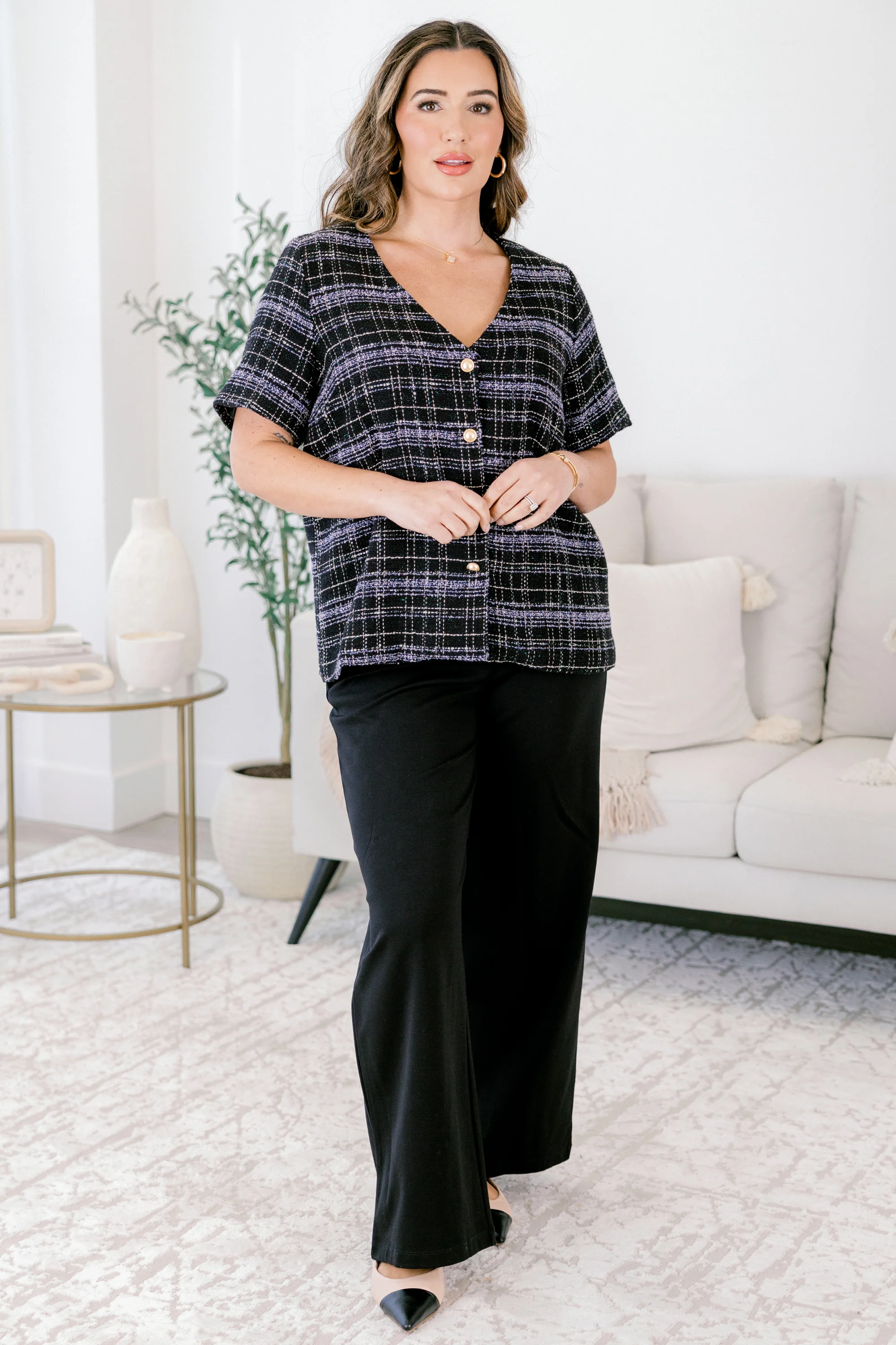 Keeping A Promise Top, Black Plaid - Giverhouse