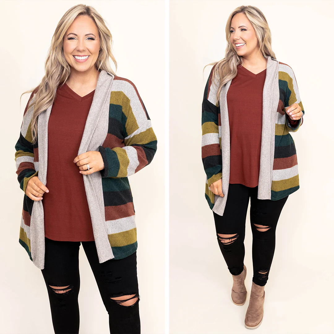 Slowing Down Cardigan, Olive - Giverhouse