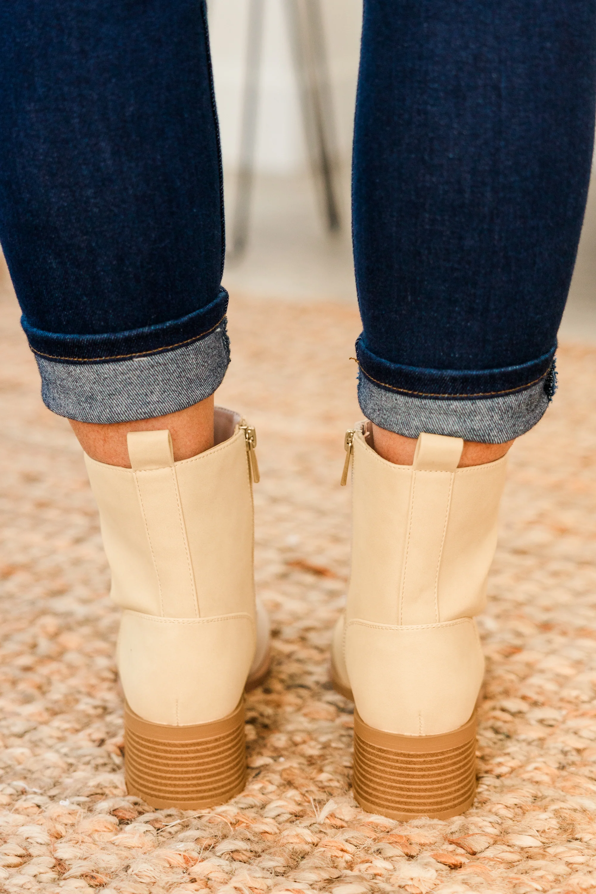 Sapphire Twilight Booties, Beige - Giverhouse