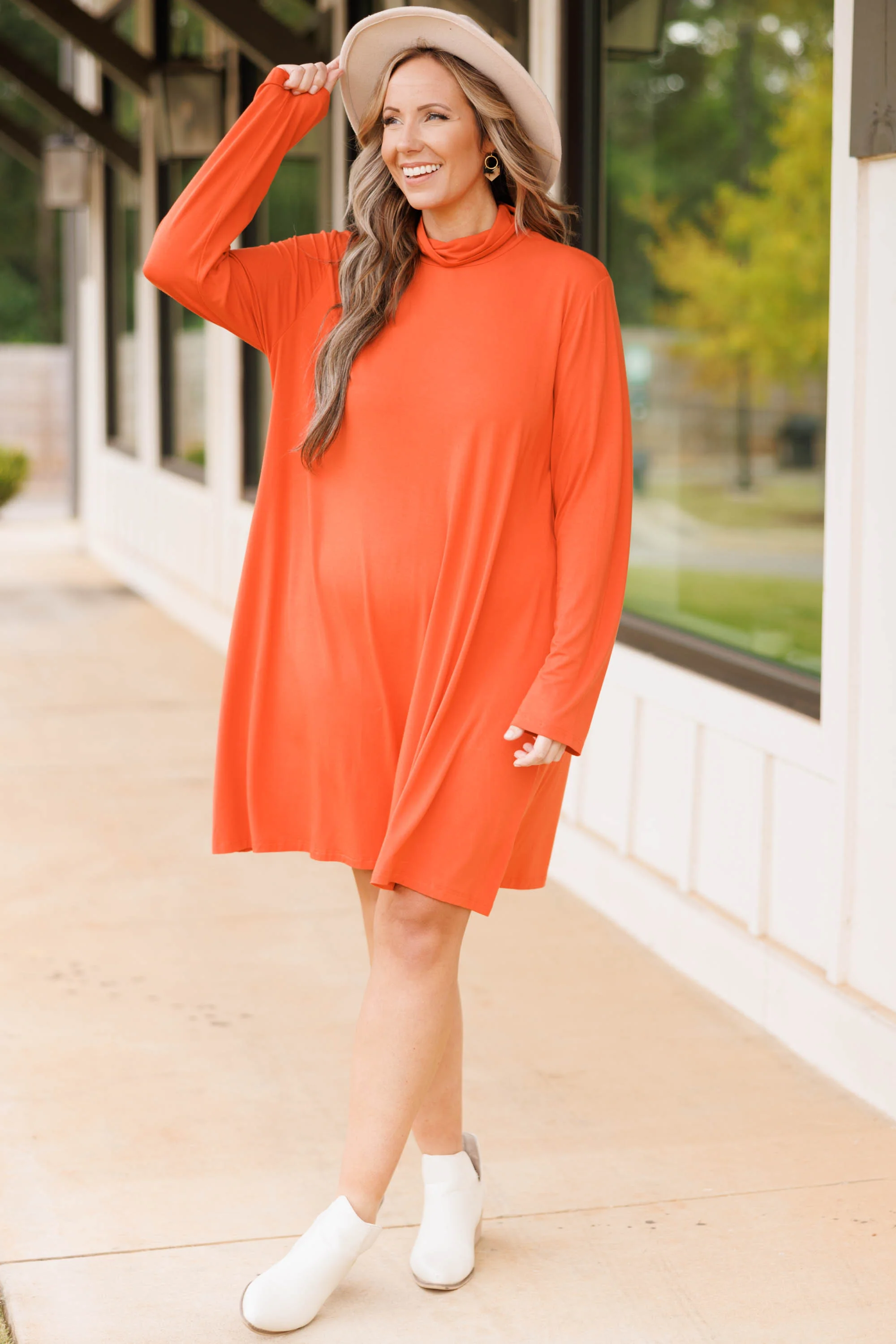 Keeping Toasty Dress, Rust - Giverhouse