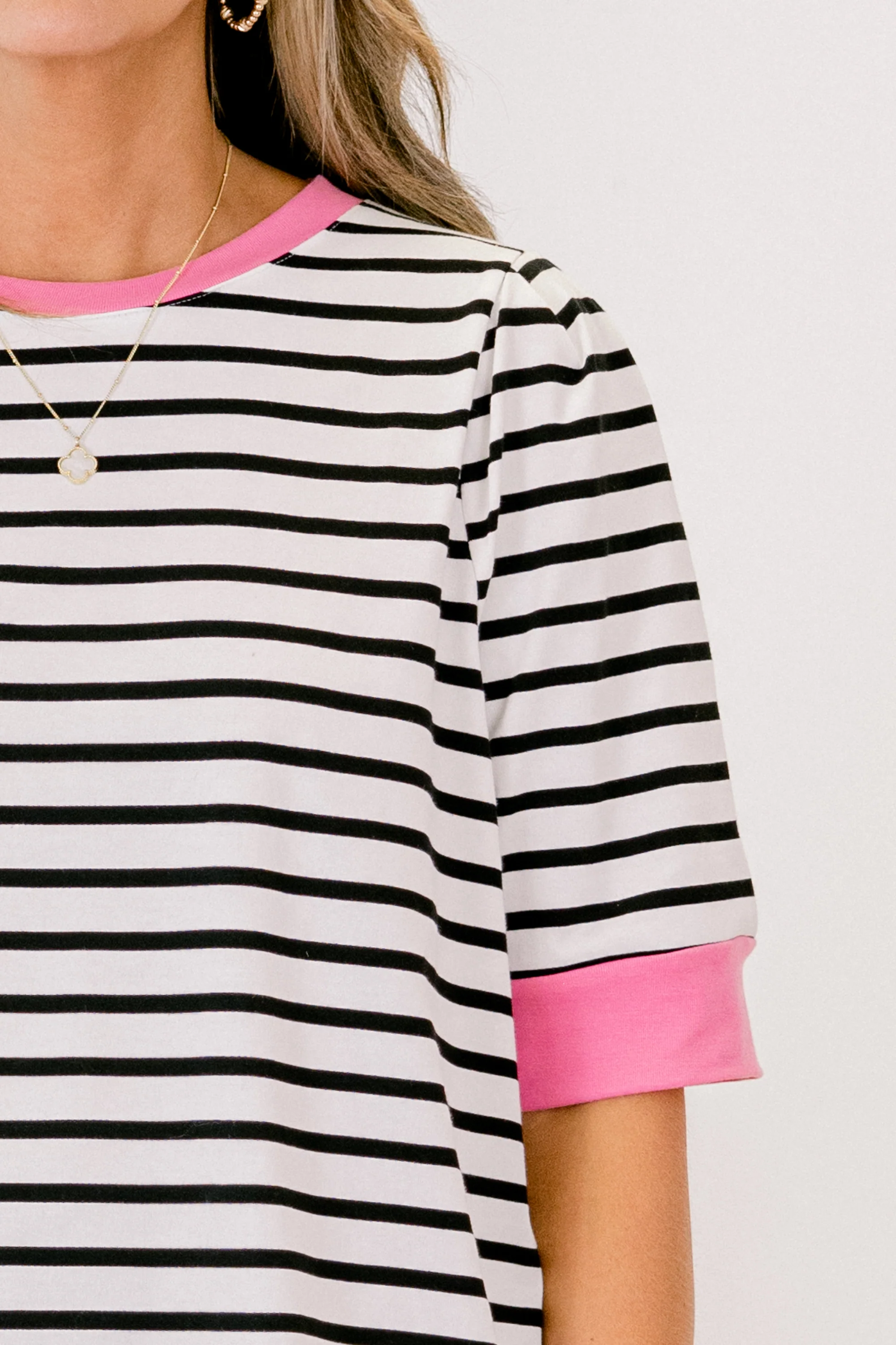 Signature Stripes Top, Black-Pink - Giverhouse