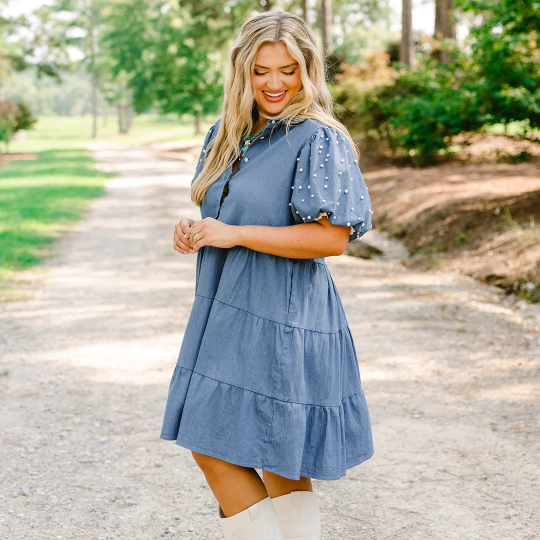 Always Meant To Be Dress, Dark Denim - Giverhouse