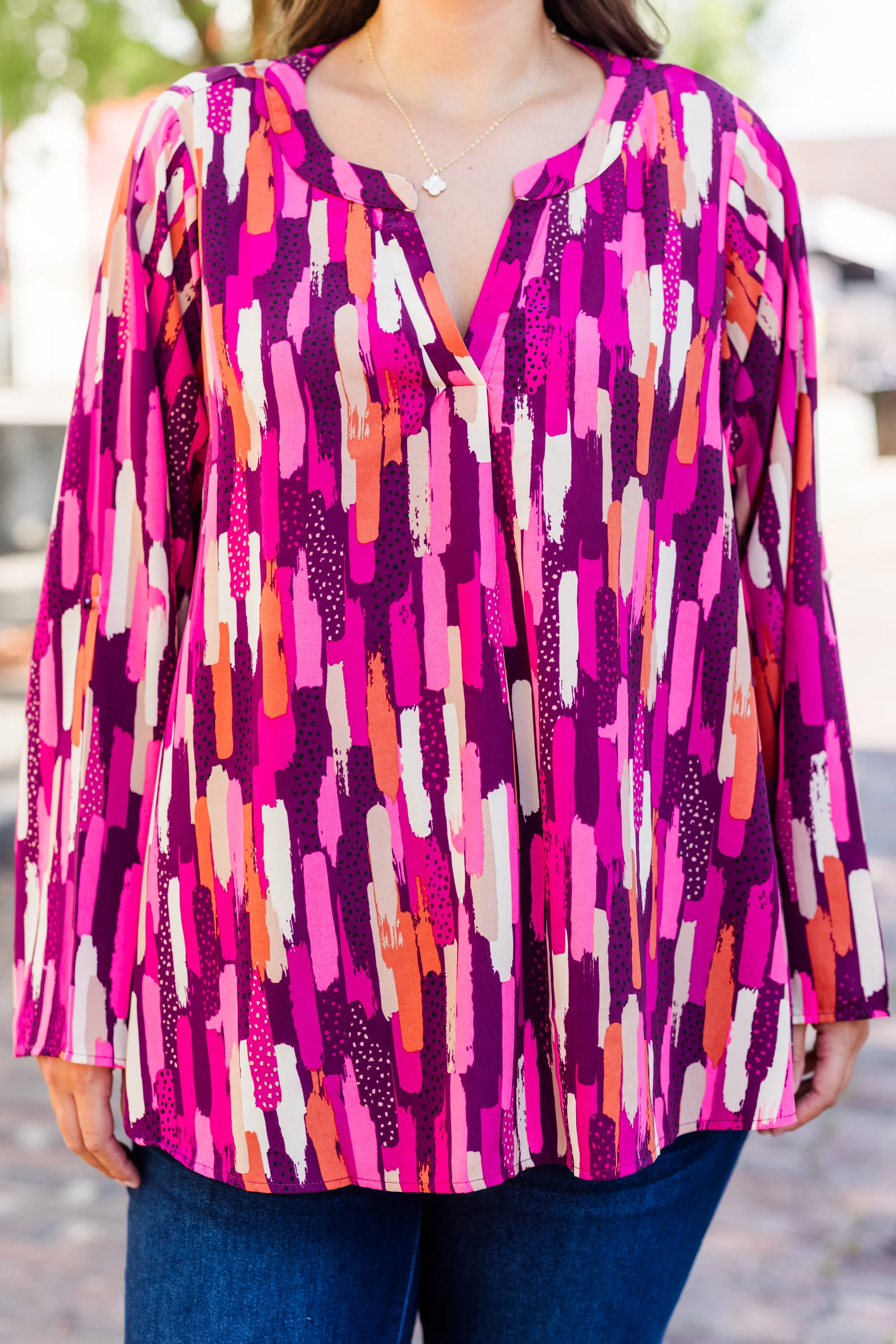 In Office Top, Pink Multi - Giverhouse