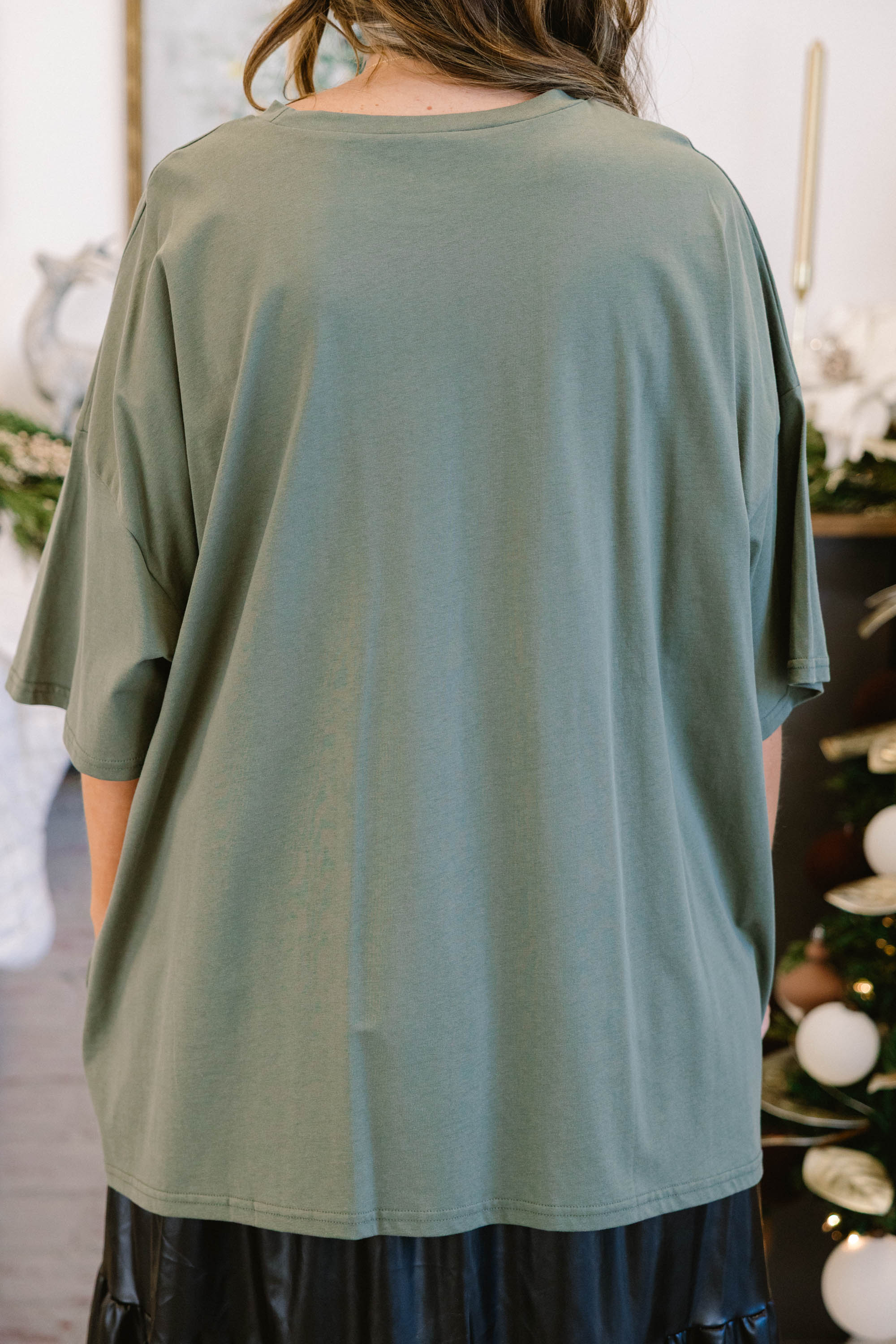 Holiday Season Boyfriend Tee, Moss - Giverhouse