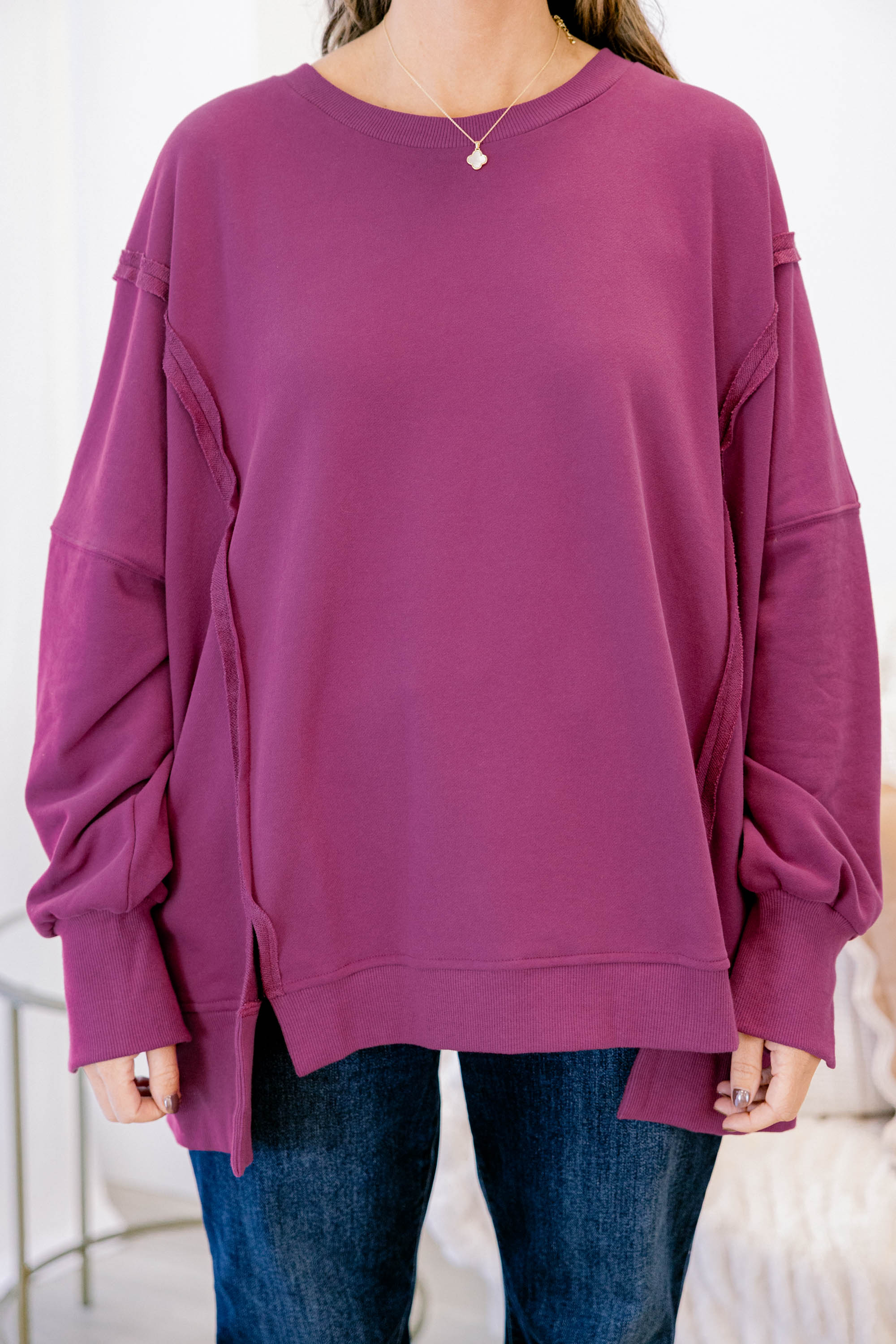 Sunset Glow Pullover, Magenta - Giverhouse