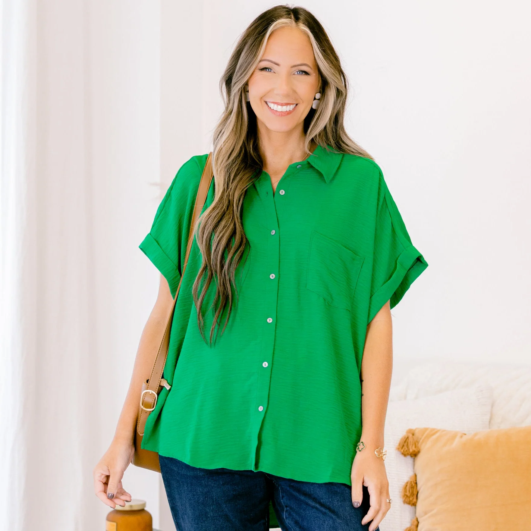 Up In The Air Top, Kelly Green - Giverhouse