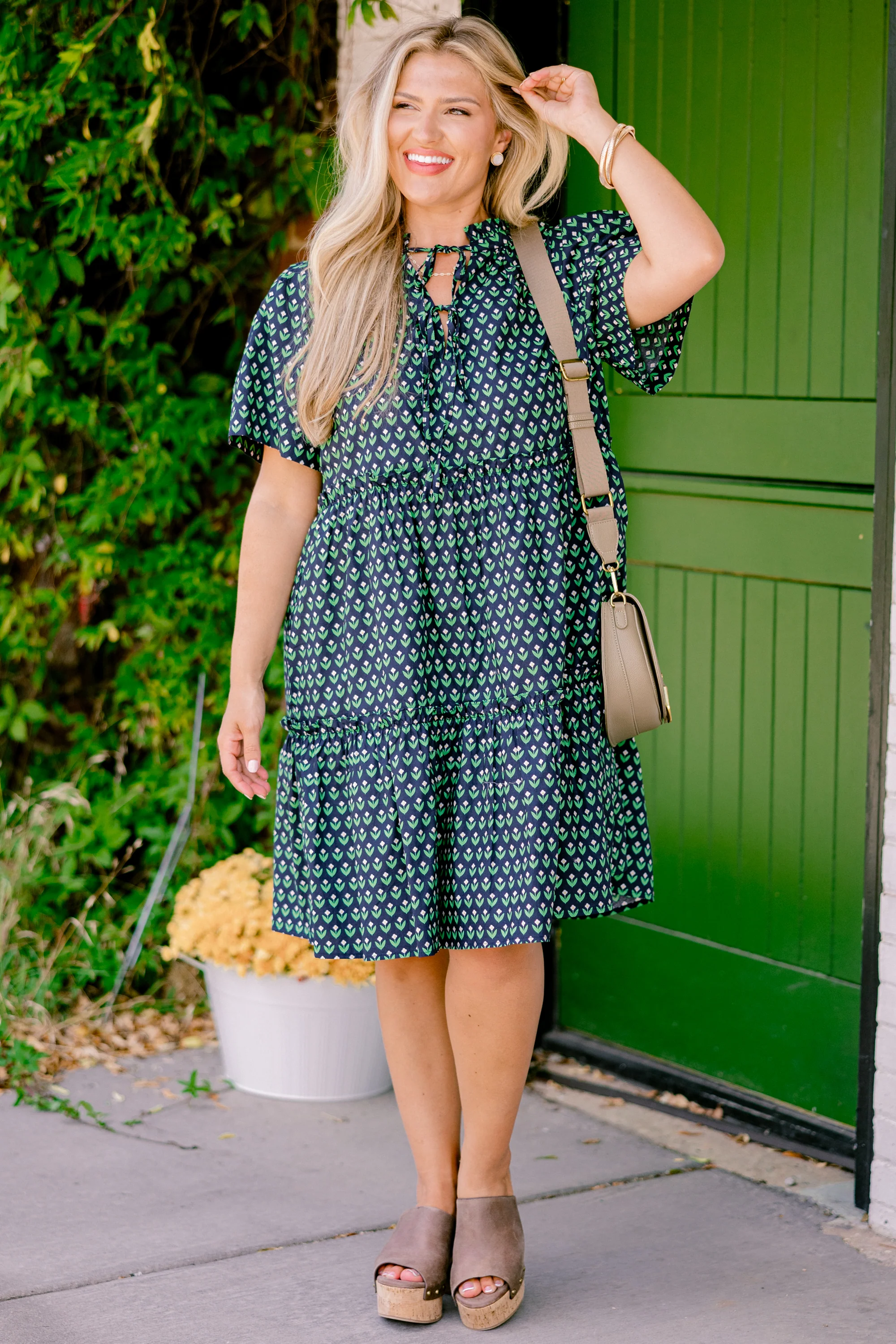 Distant Moon Dress, Navy Floral - Giverhouse