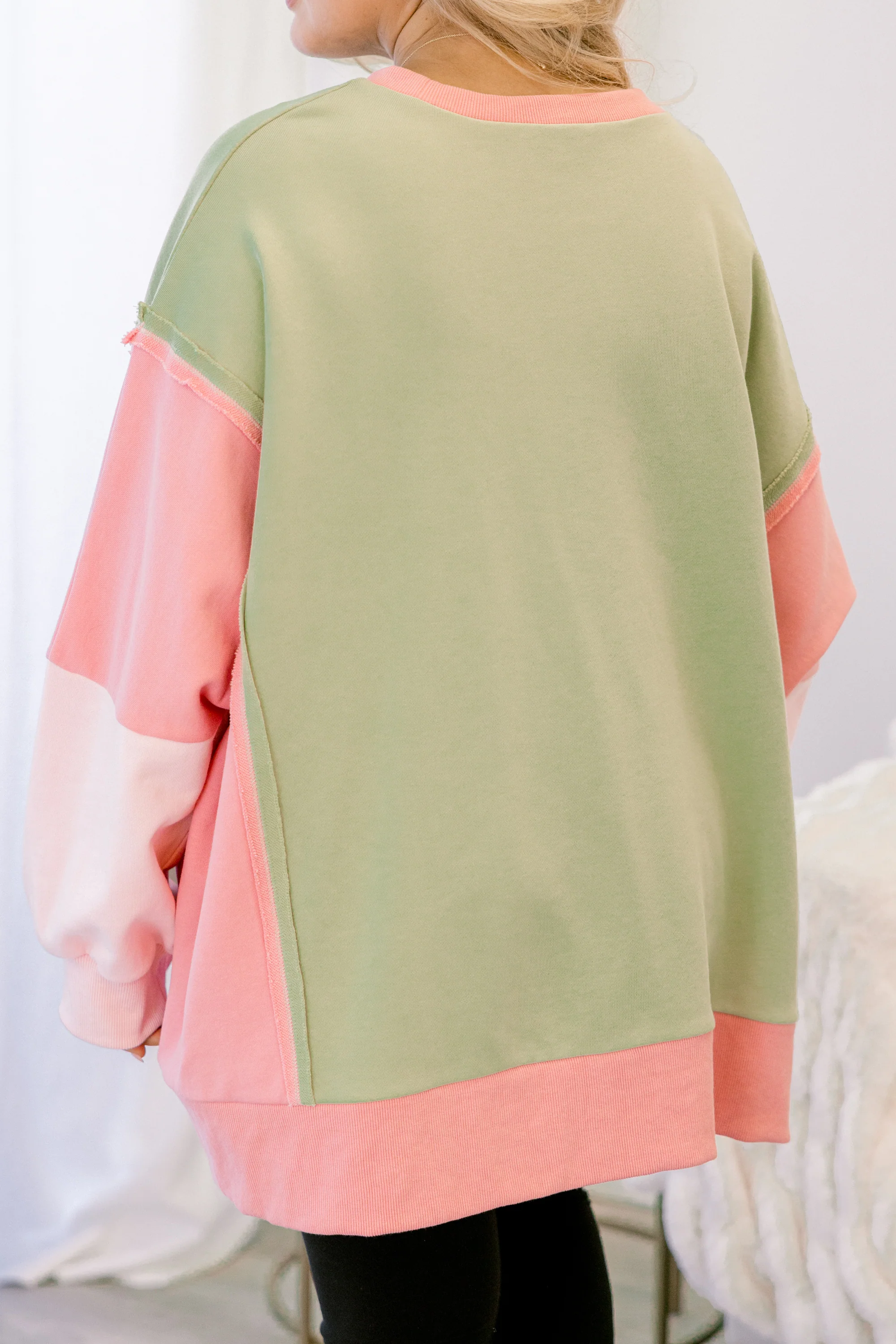 Rising To The Opportunity Pullover, Green-Pink - Giverhouse