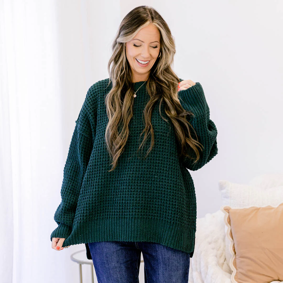 Falling Petals Sweater, Green - Giverhouse