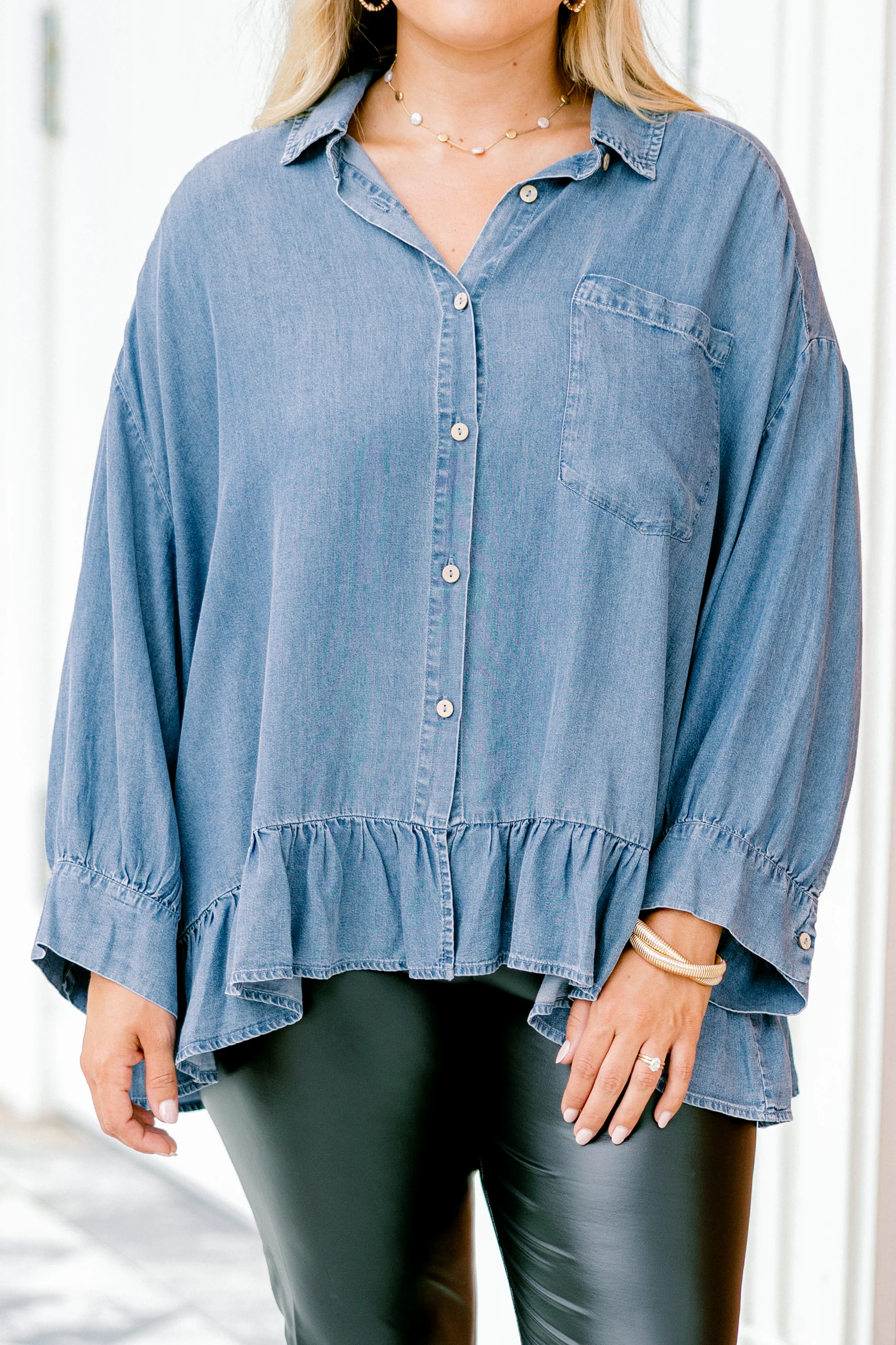 Feel Free Top, Chambray - Giverhouse