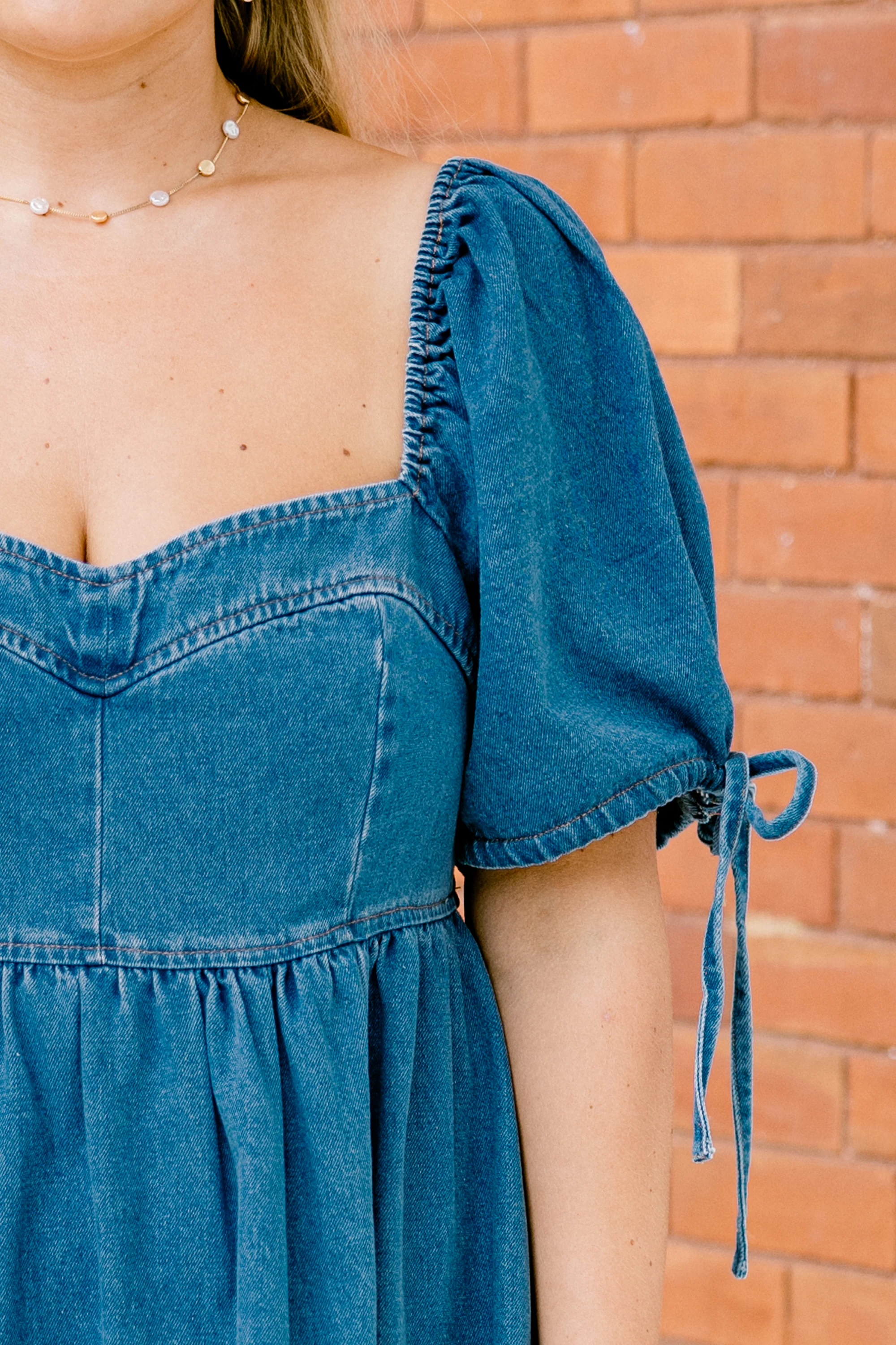Denim Love Dress, Blue - Giverhouse