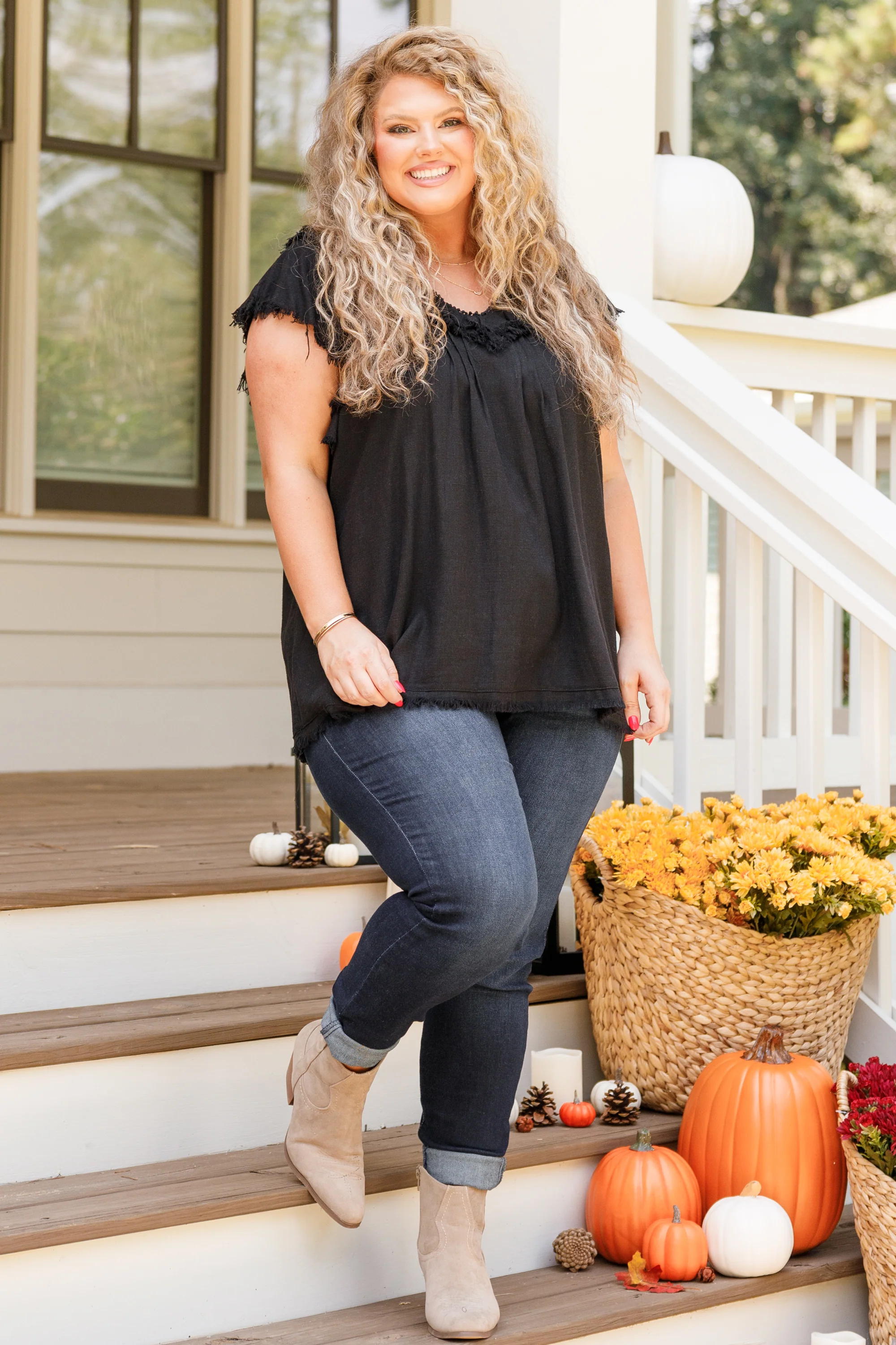 Dreaming Of A Fringe Moment Top, Black - Giverhouse