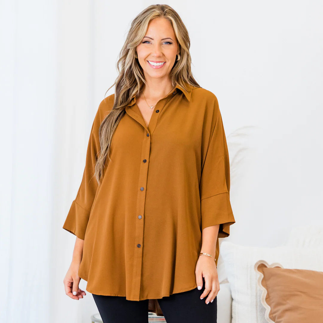 Working Babe Top, Brown - Giverhouse