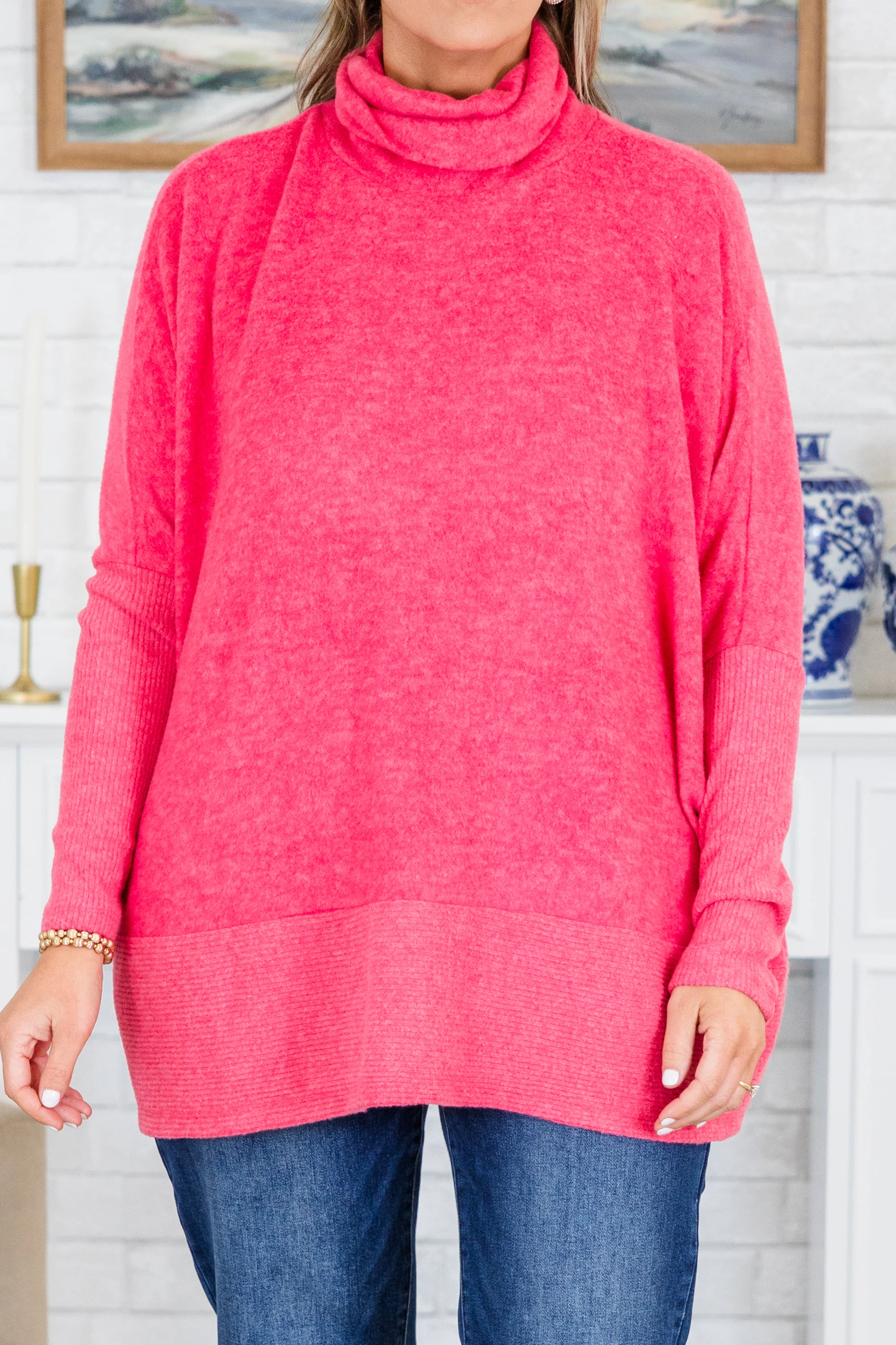 Mind Made Up On You Sweater, Fuchsia - Giverhouse
