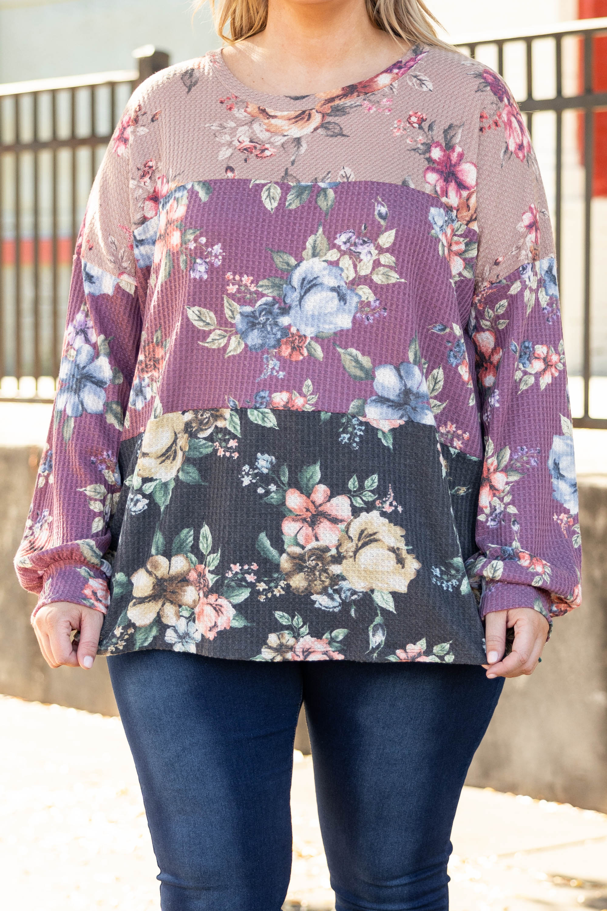 Falling Petals Top, Taupe - Giverhouse