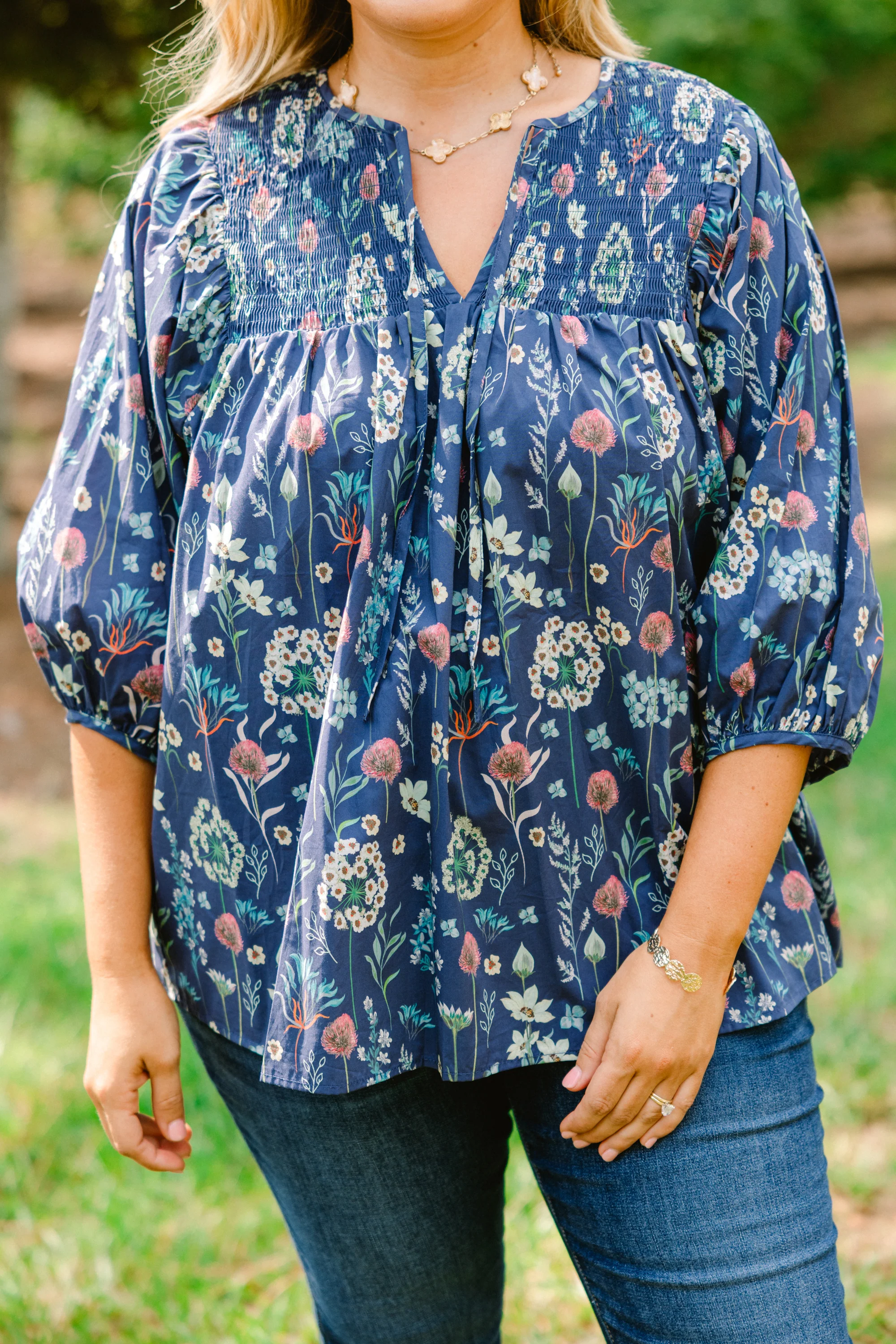 With The Flow Top, Dusty Blue - Giverhouse