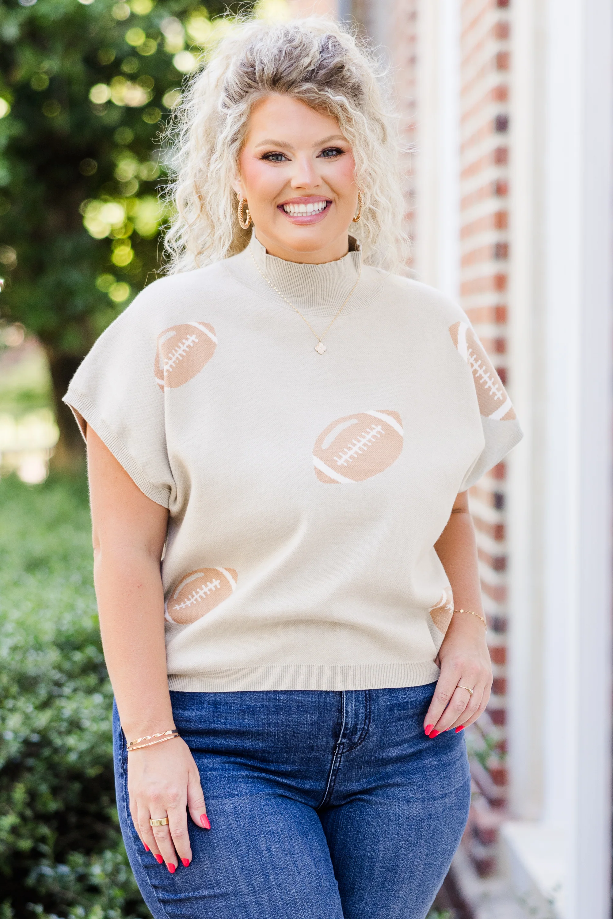 Football Mama Sweater, Oatmeal - Giverhouse