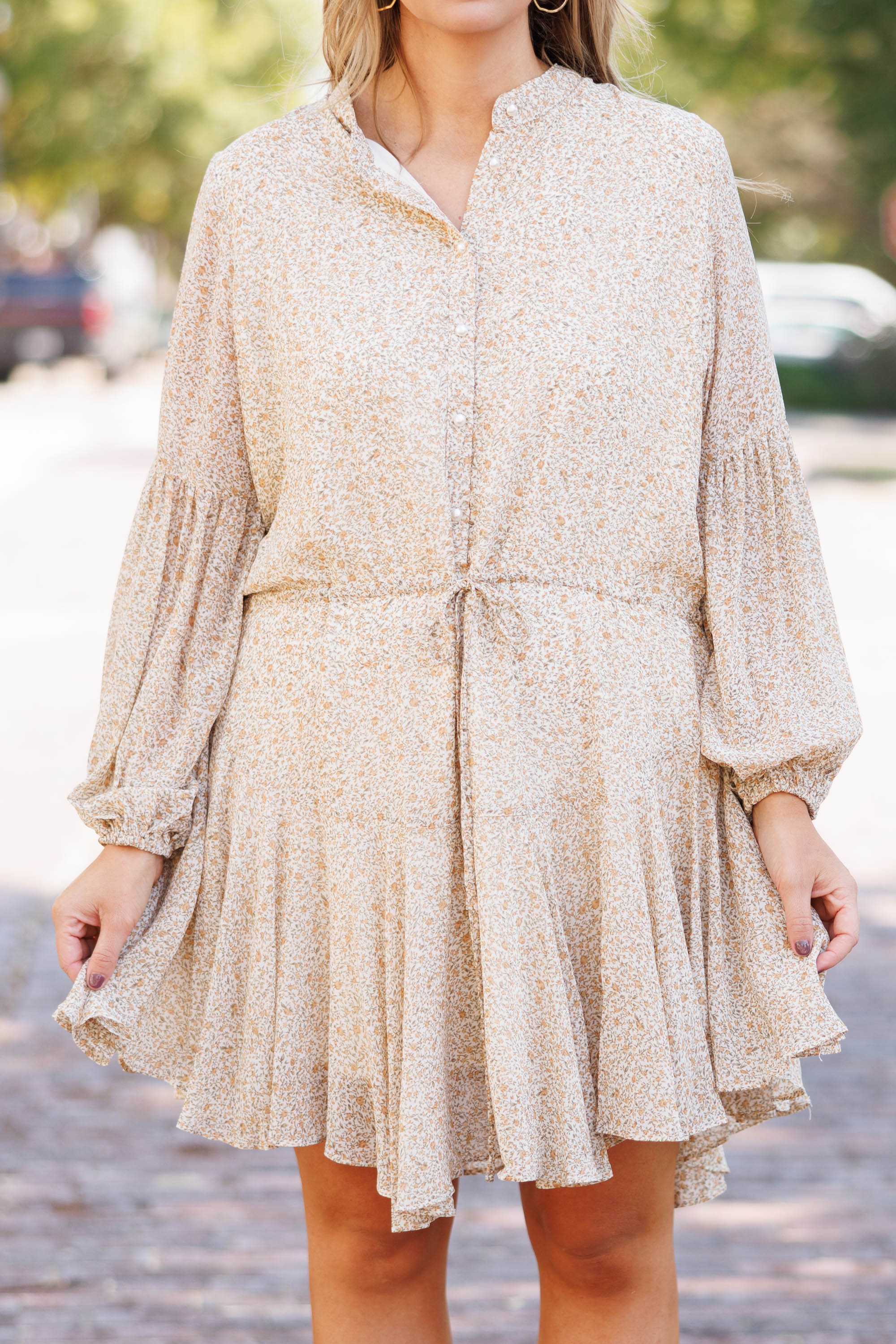 Sunset Kisses Dress, Cream Gold - Giverhouse