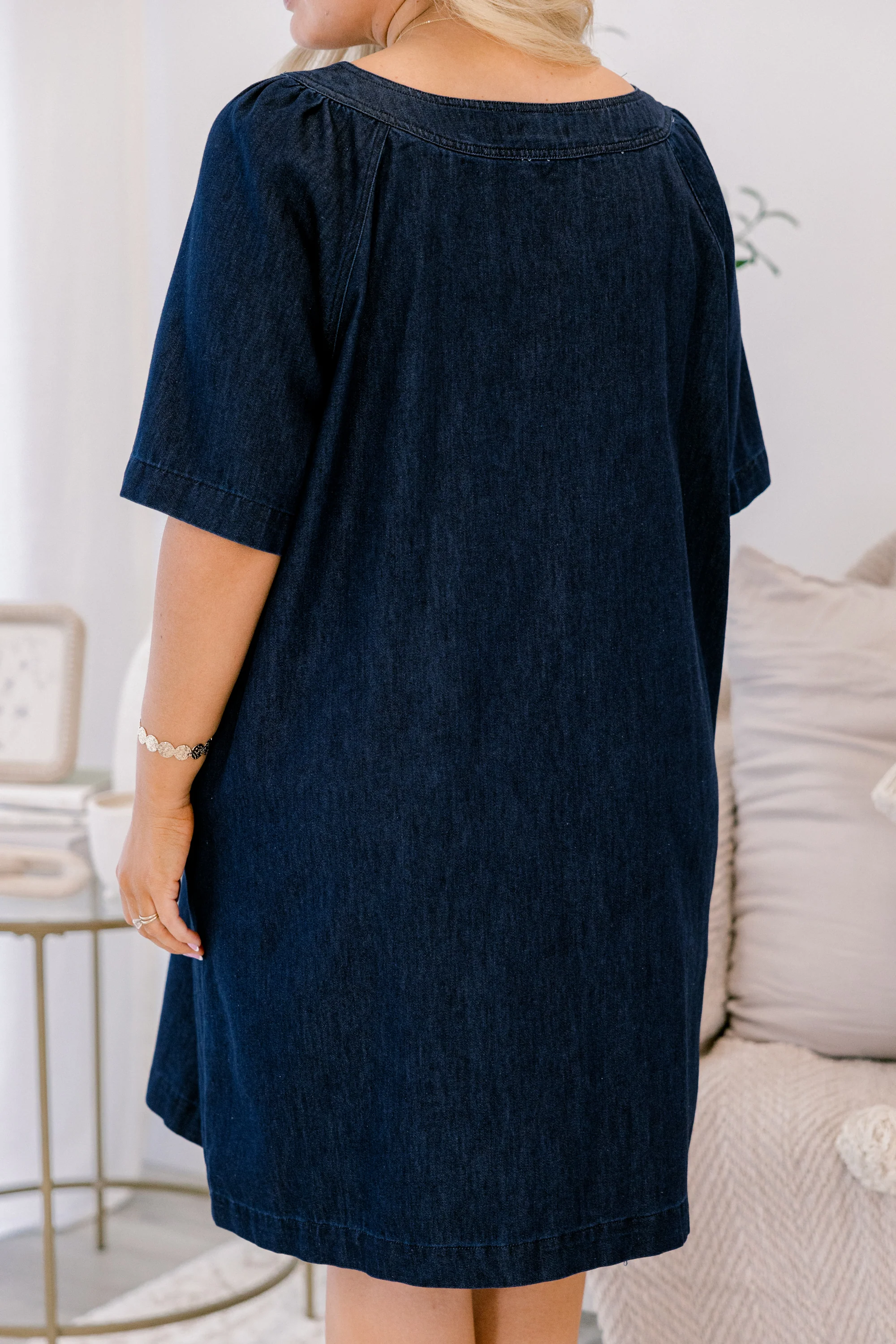 Keep Talking Dress, Dark Denim - Giverhouse