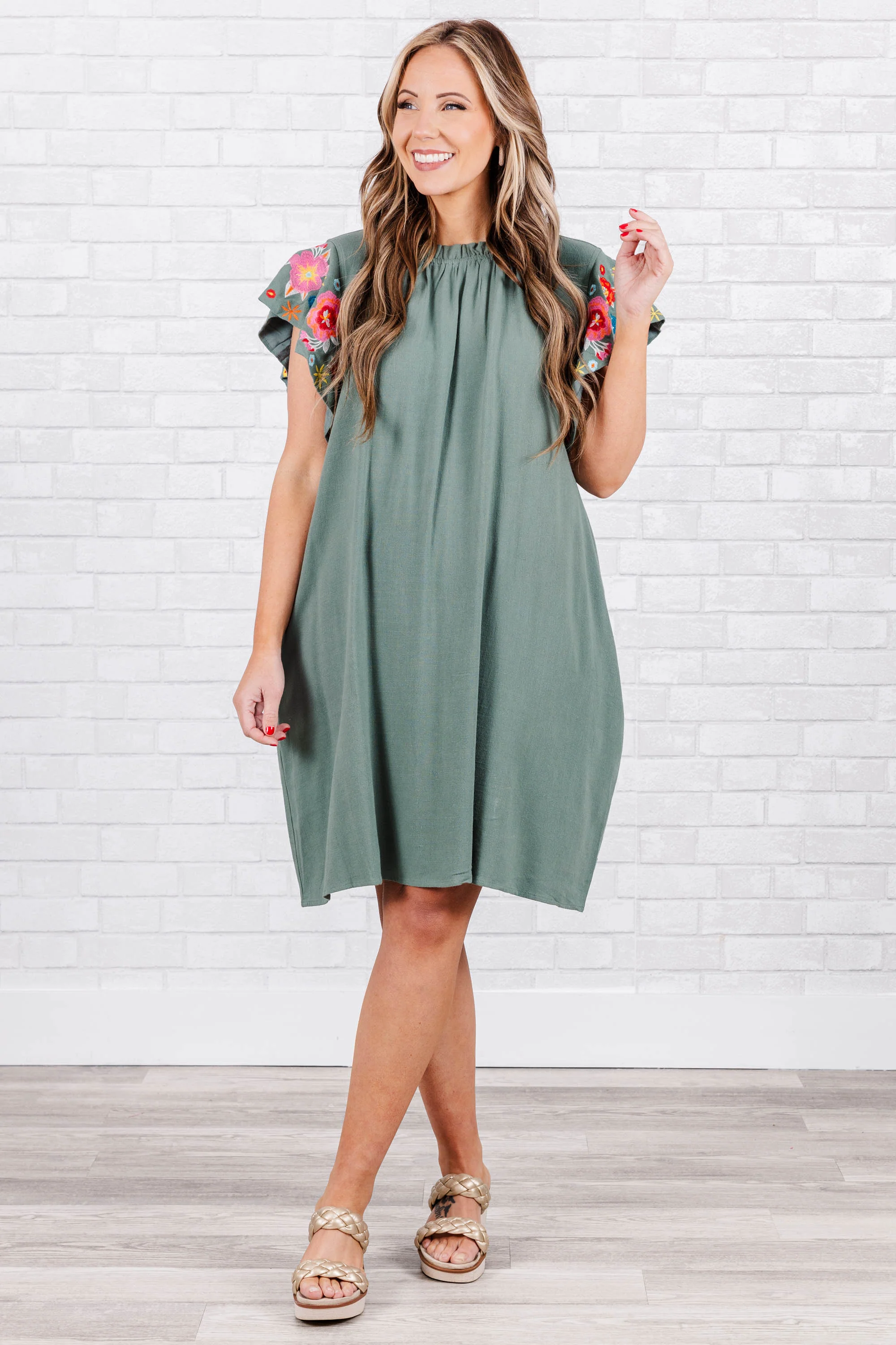 Radiant Glow Dress, Sage - Giverhouse