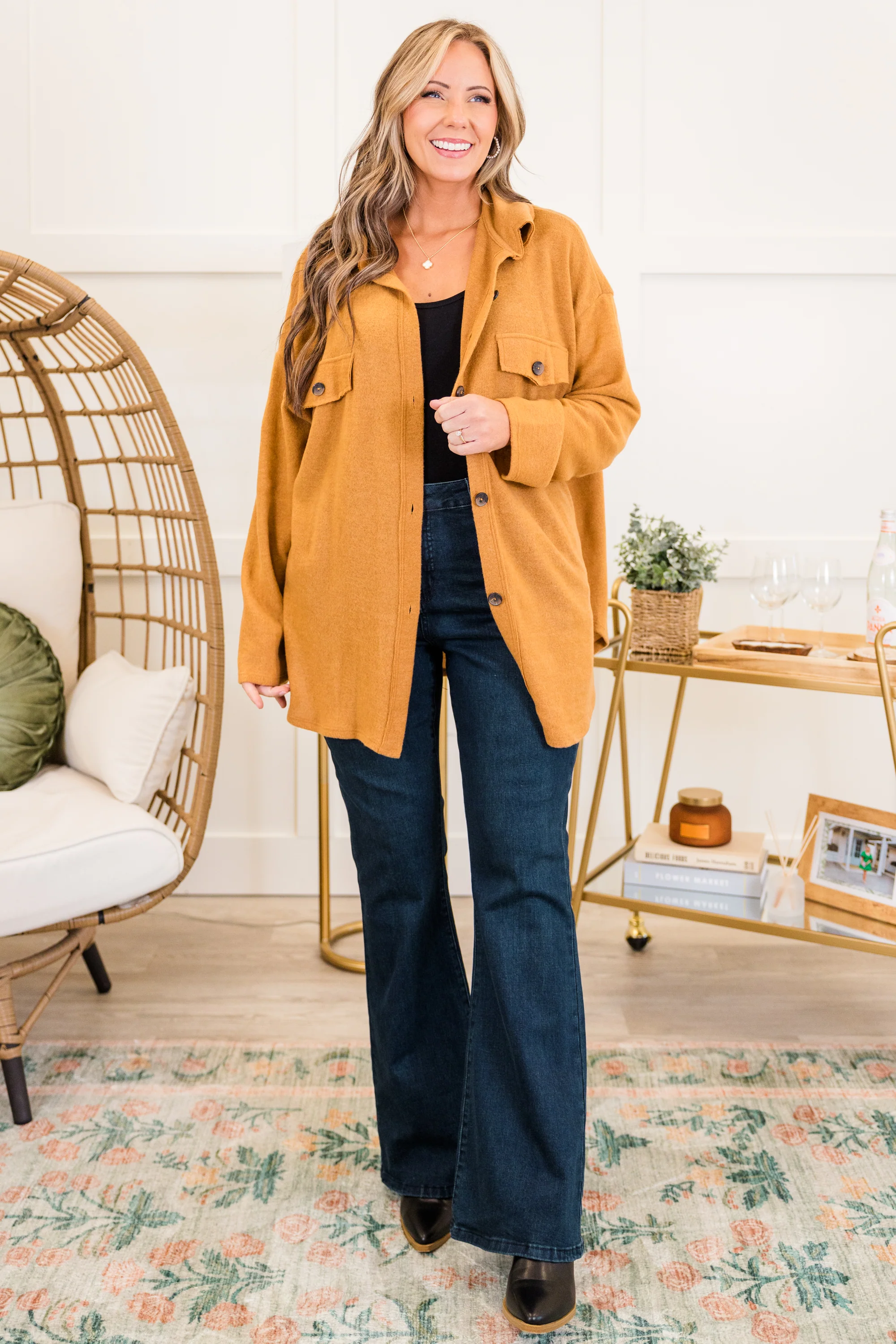 Passing Glances Jacket, Caramel - Giverhouse