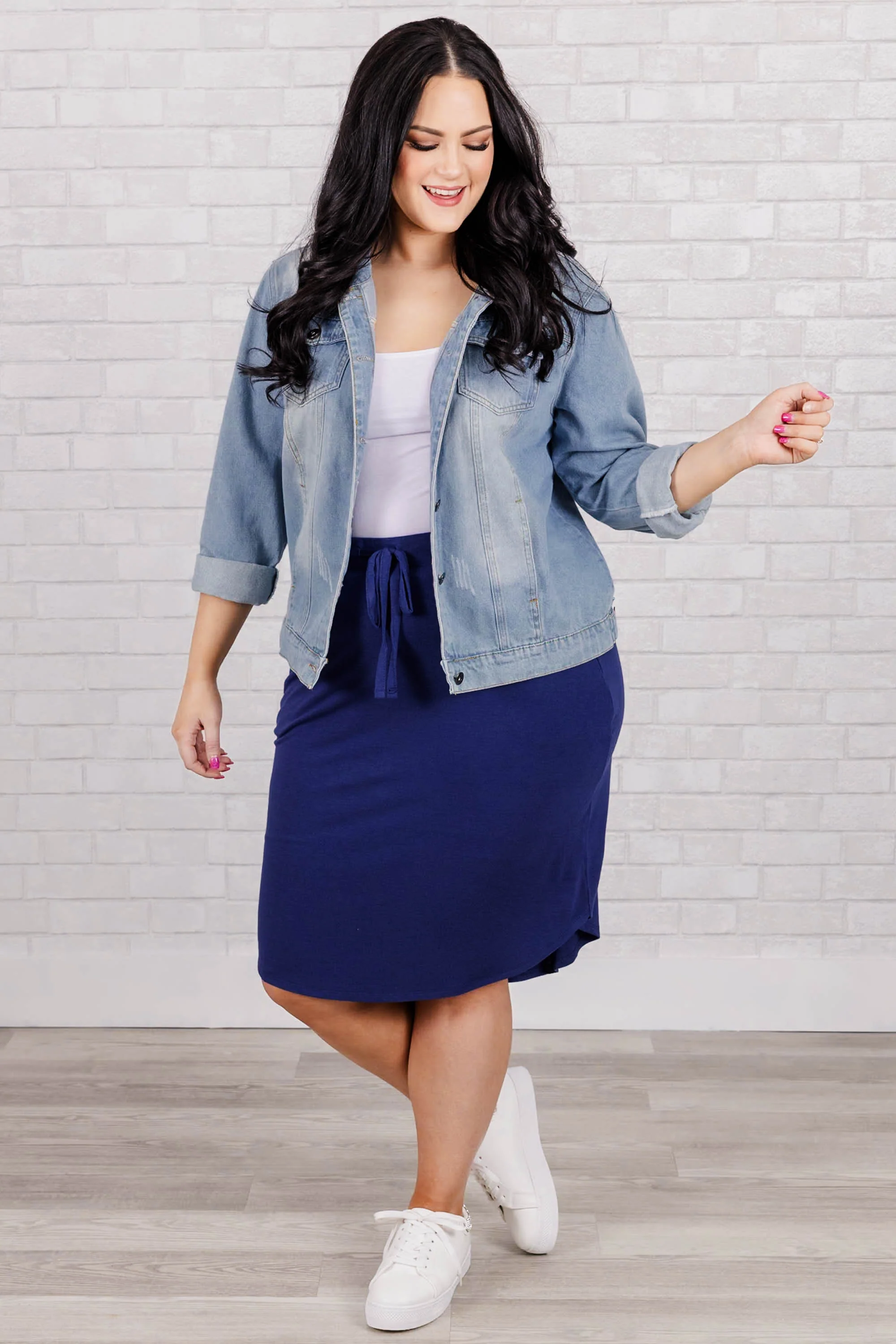 Nice And Comfortable Skirt, Light Navy - Giverhouse