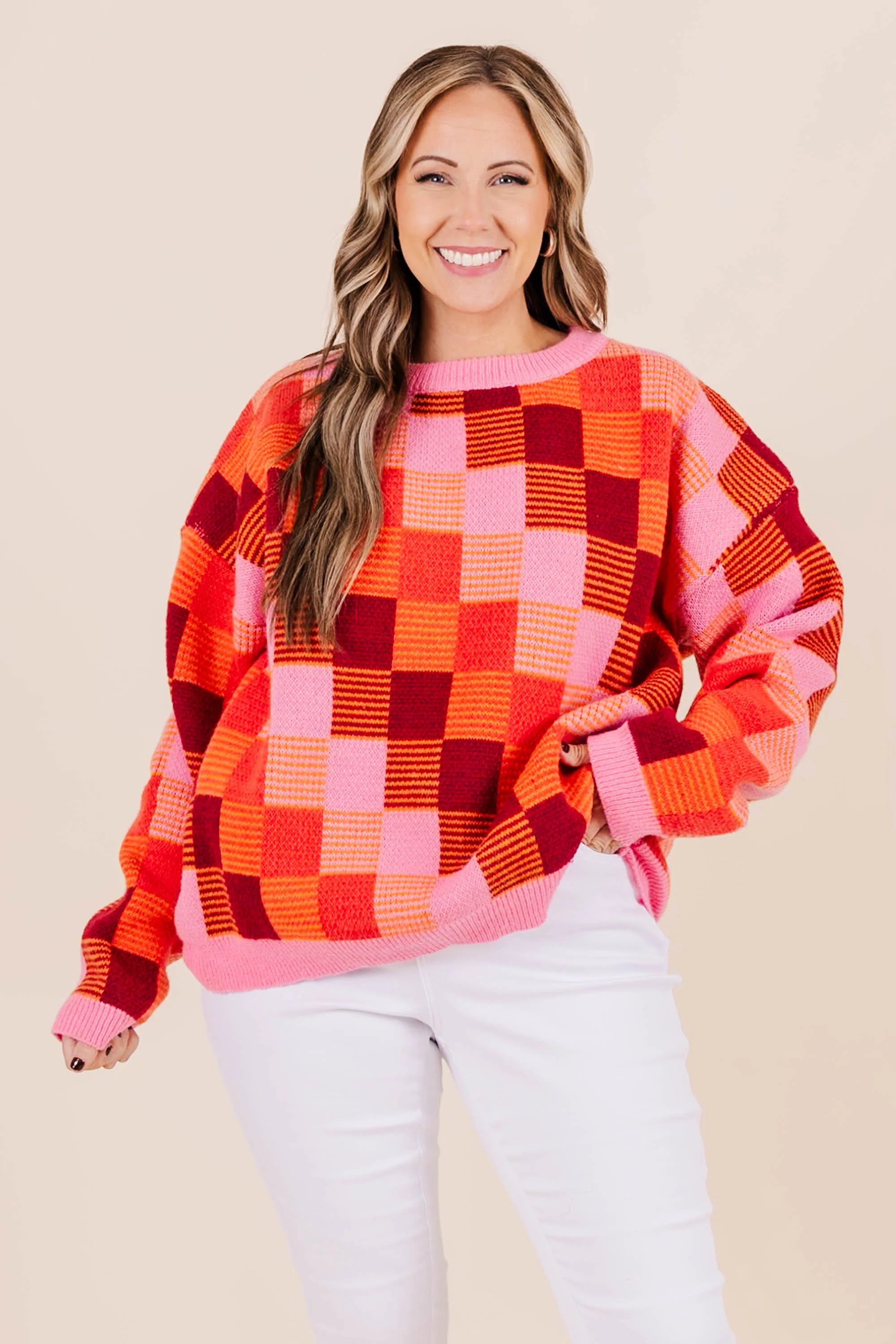 Patchwork Princess Sweater, Pink - Giverhouse