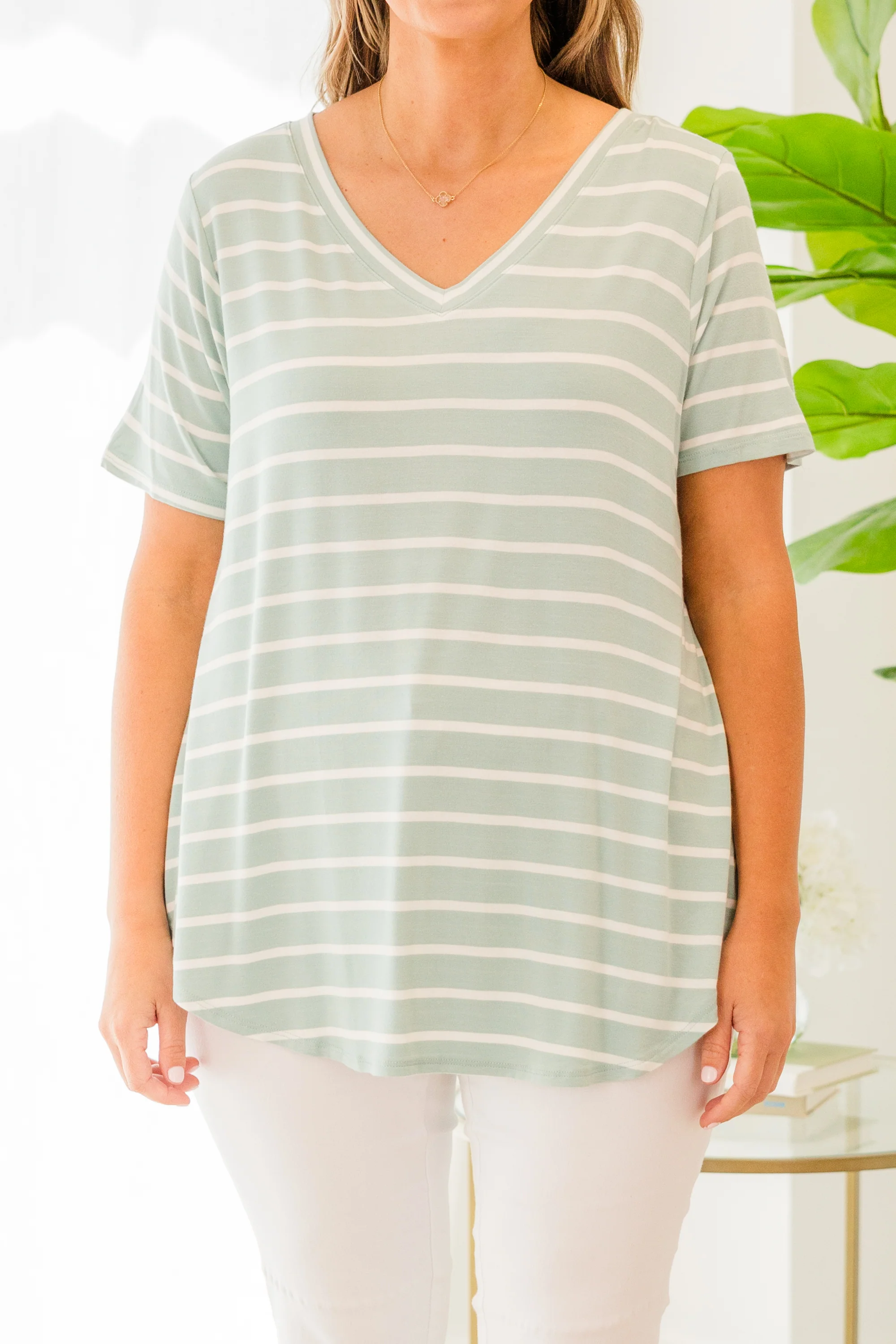 All About Good Times Top, Light Green-Ivory - Giverhouse
