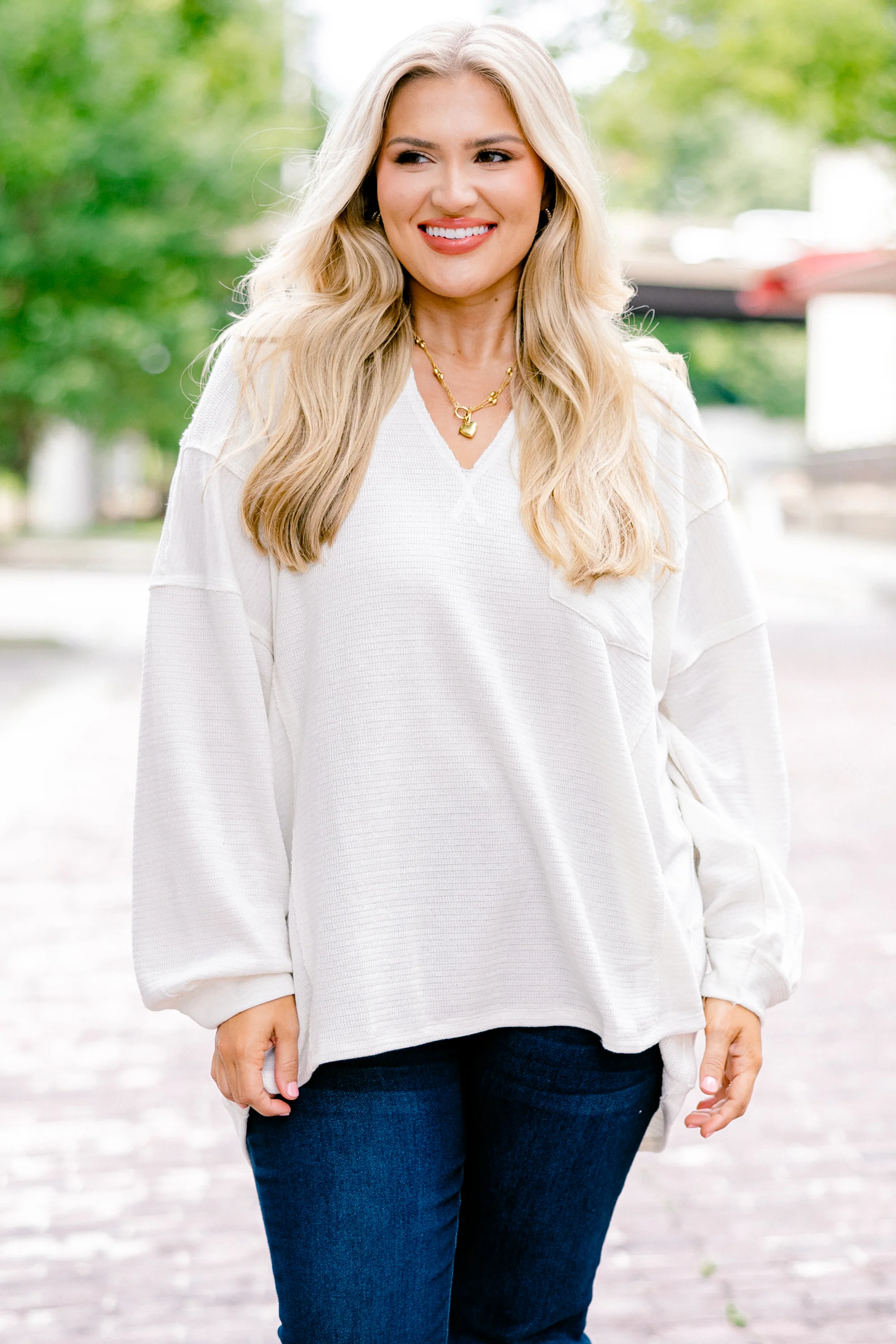 Coffee Dates Top, Oatmeal - Giverhouse