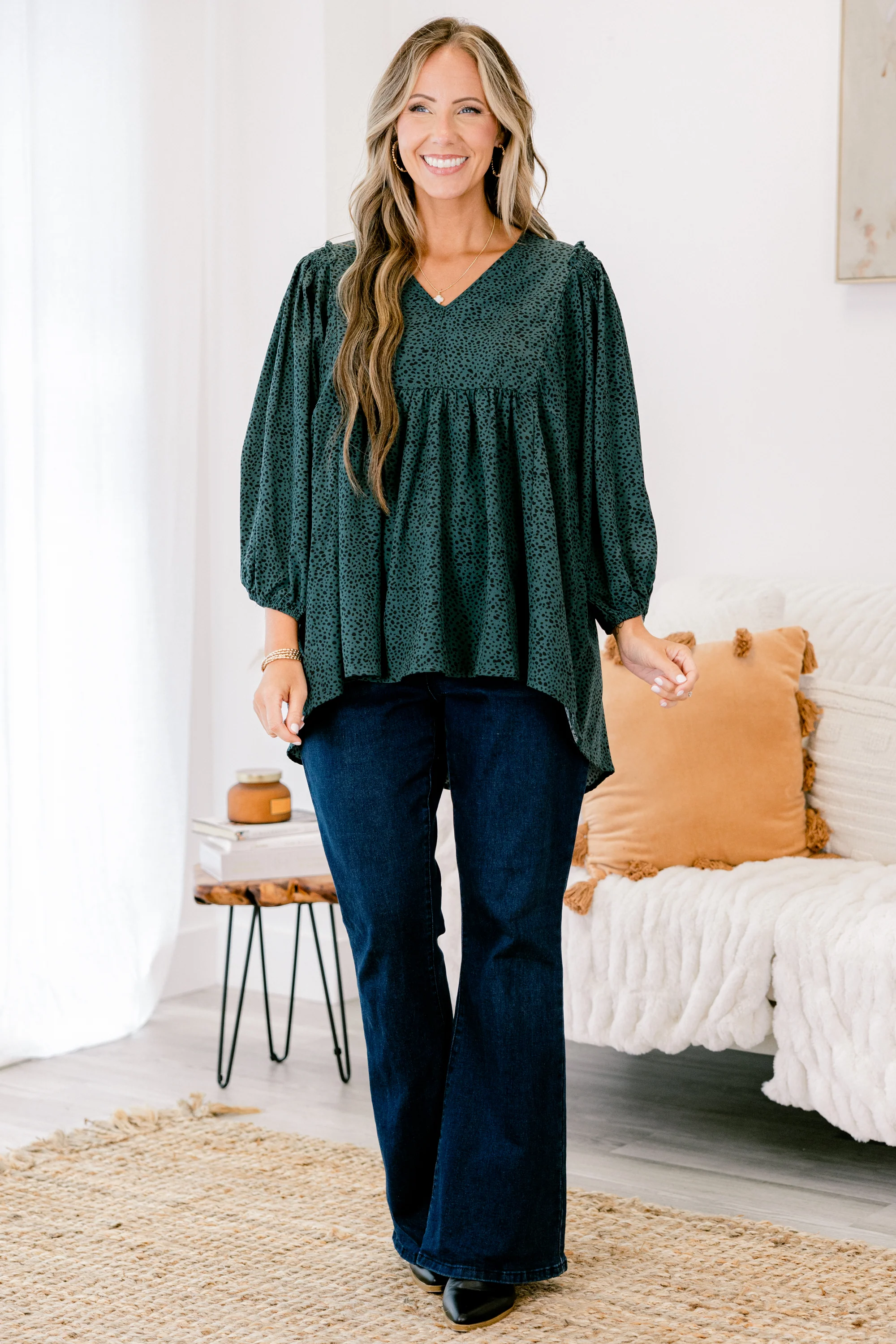 Looking For A Message Top, Green - Giverhouse