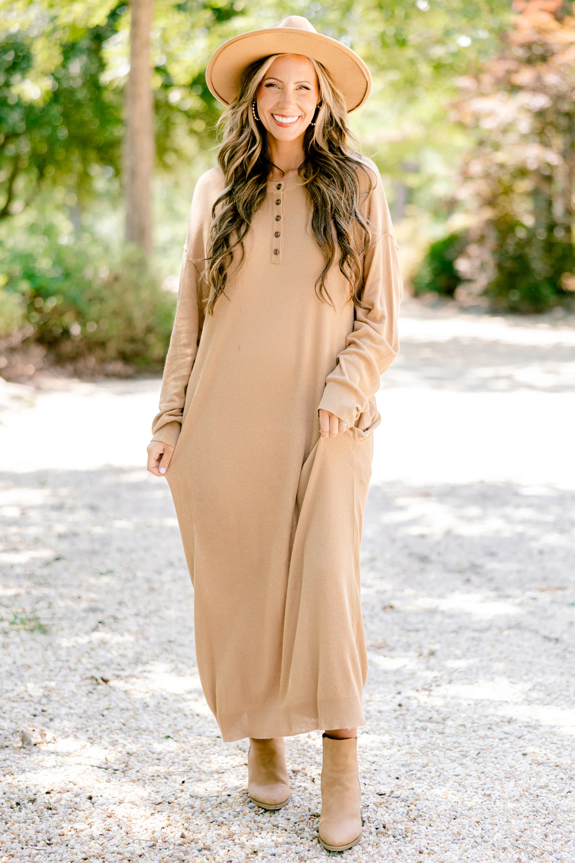 One Happy Day Dress, Camel - Giverhouse