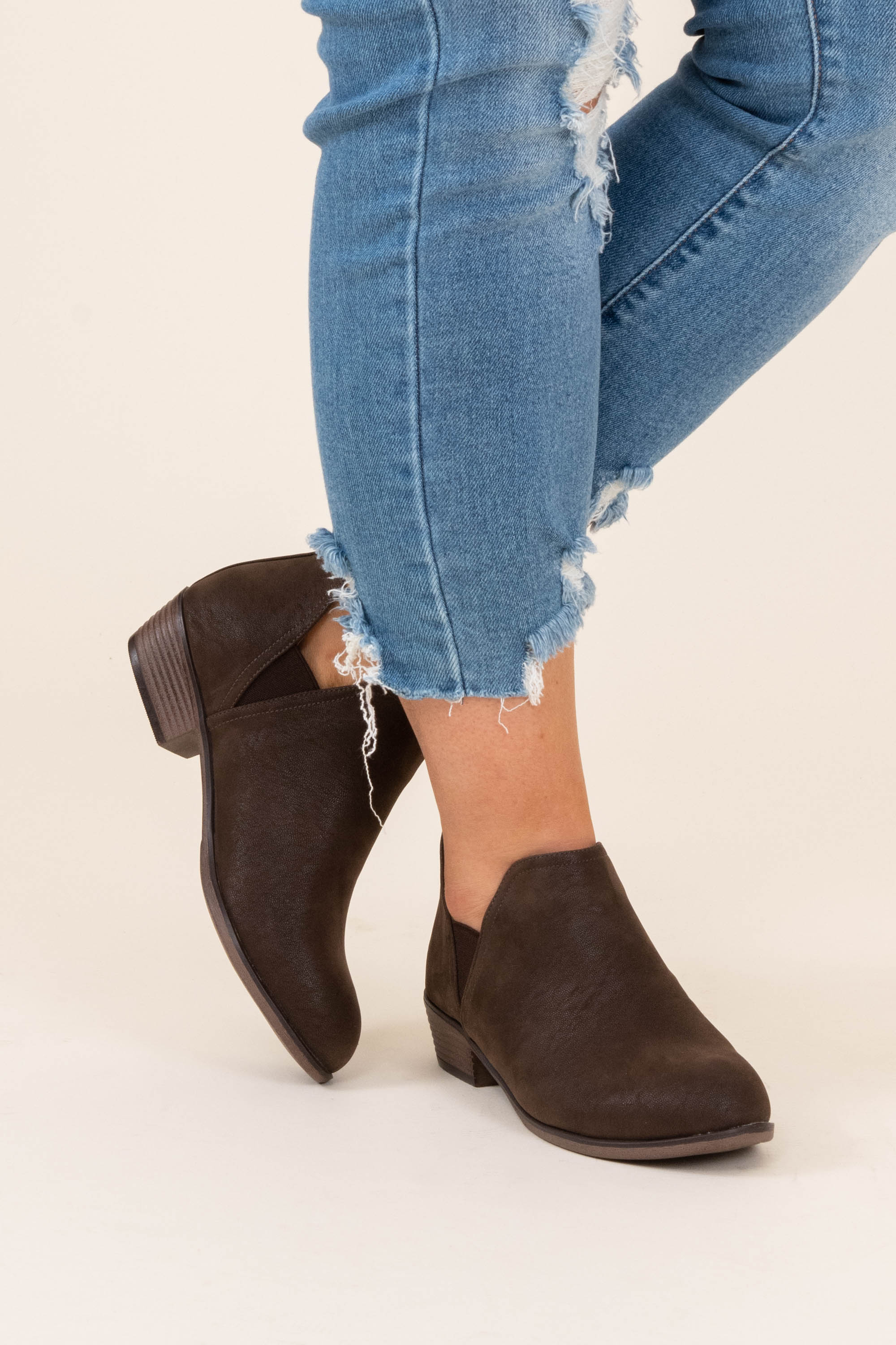 Foot In The Door Booties, Brown - Giverhouse