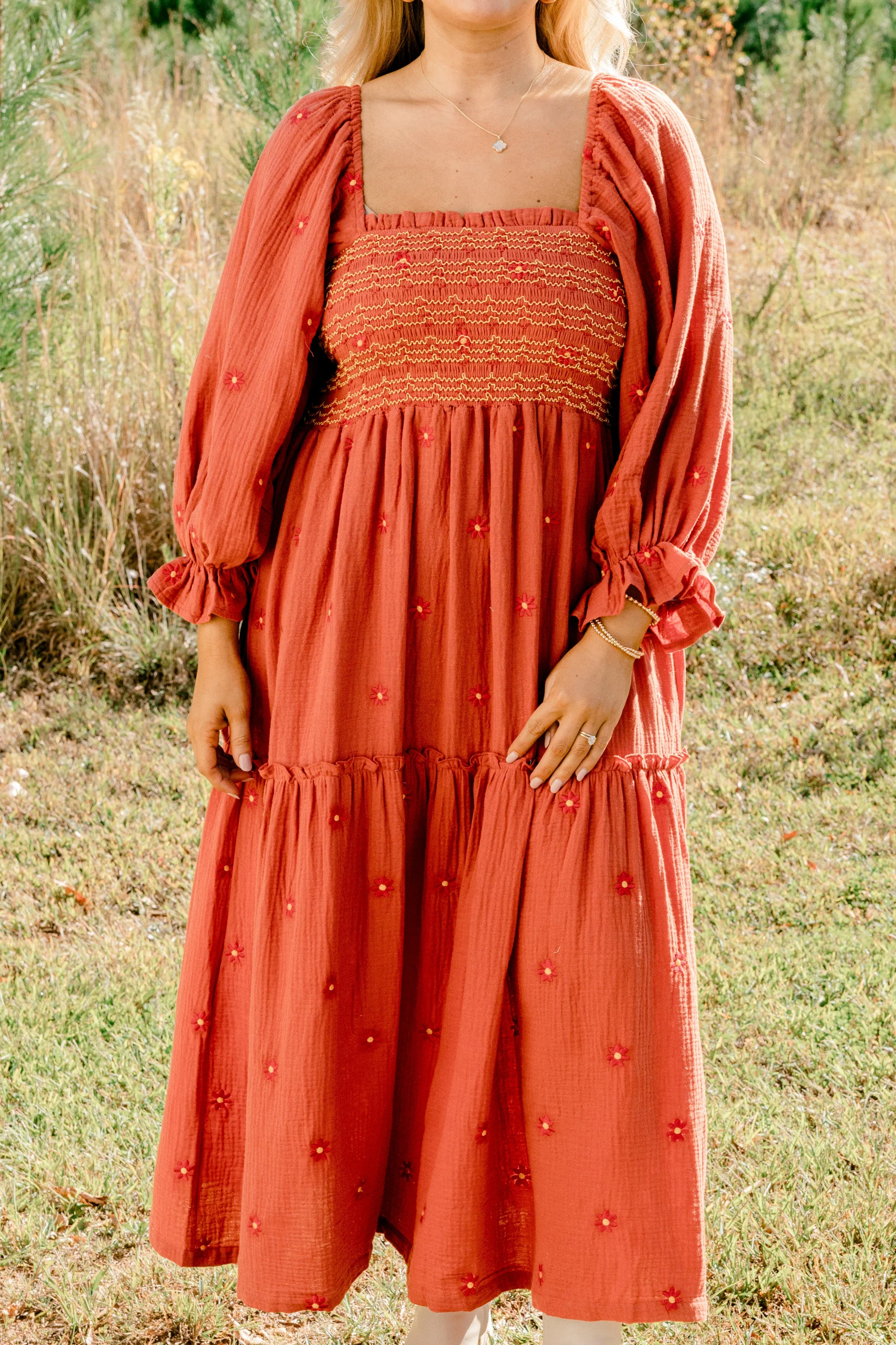 Wildflower Wonder Dress, Rust - Giverhouse