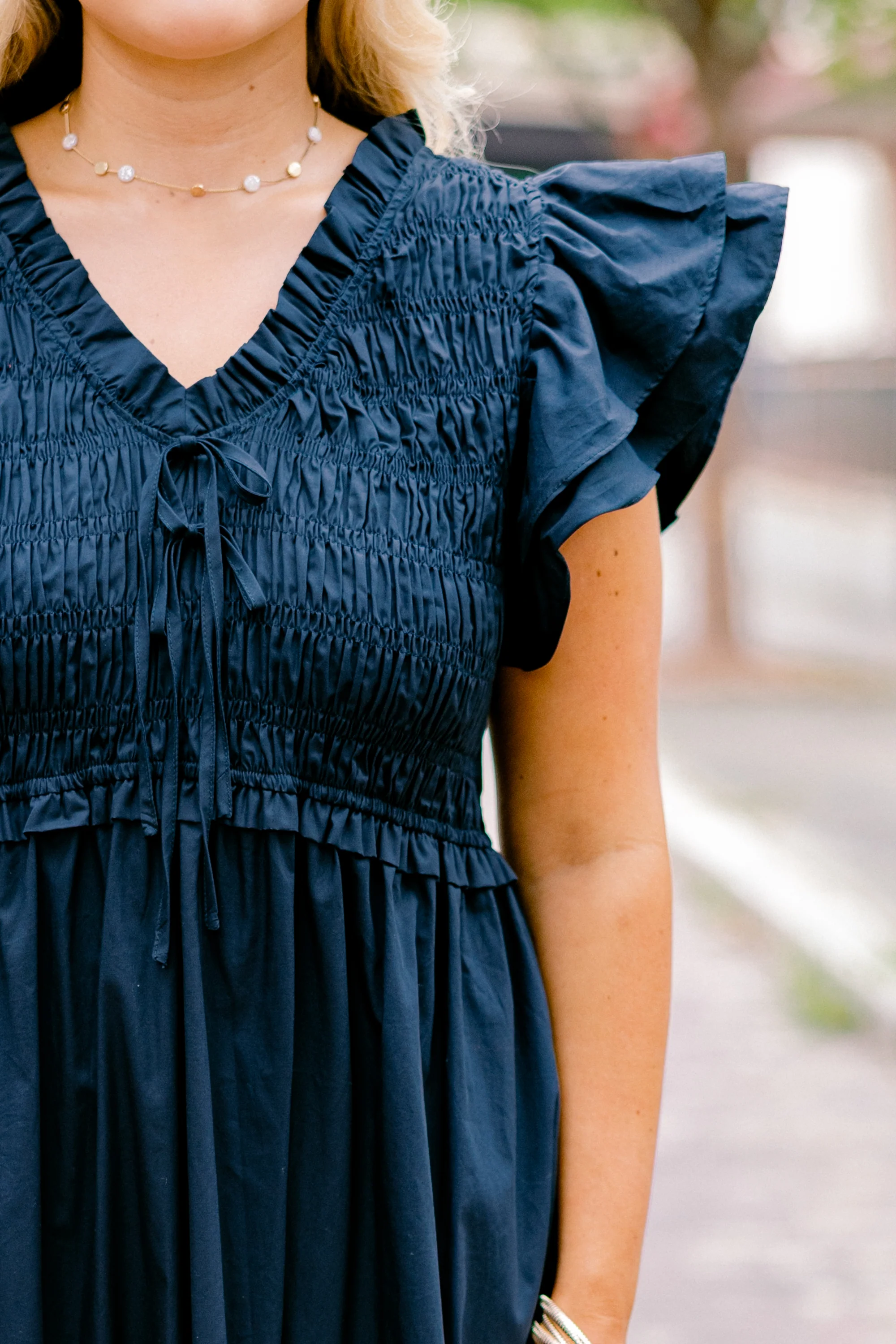 As Luck Would Have It Dress, Navy - Giverhouse