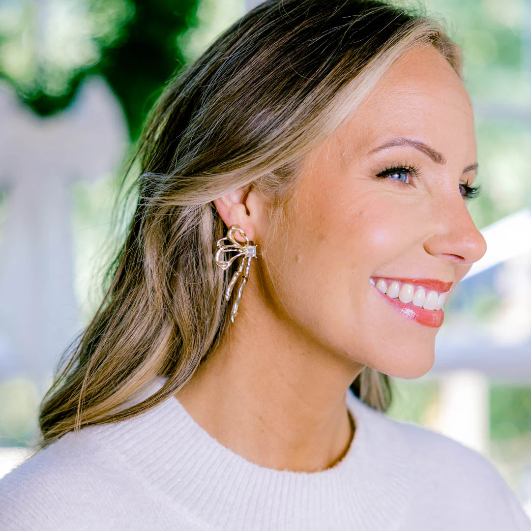 Darling Ribbons Earrings, Gold - Giverhouse