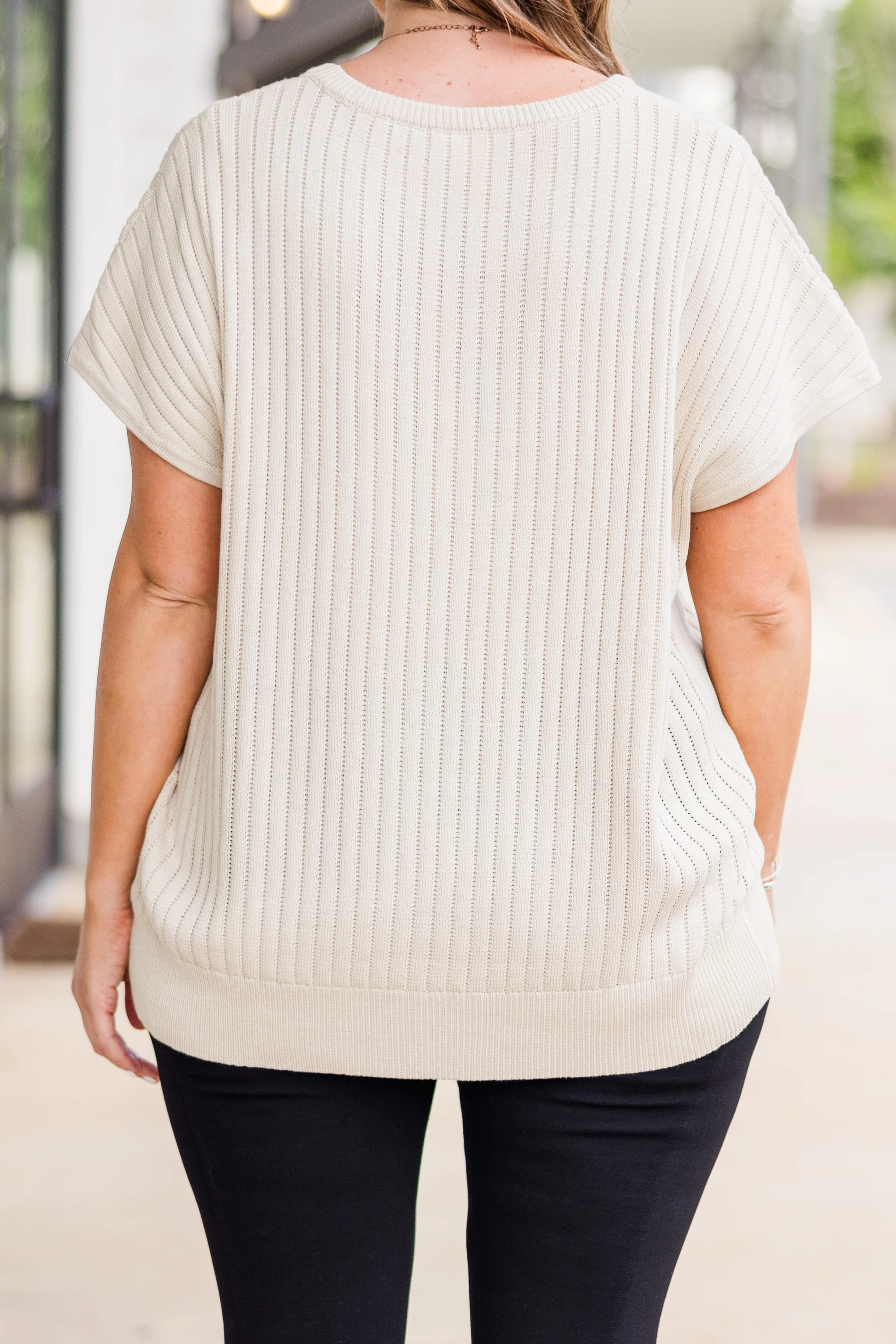 Ribbed Staple Sweater, Oatmeal - Giverhouse