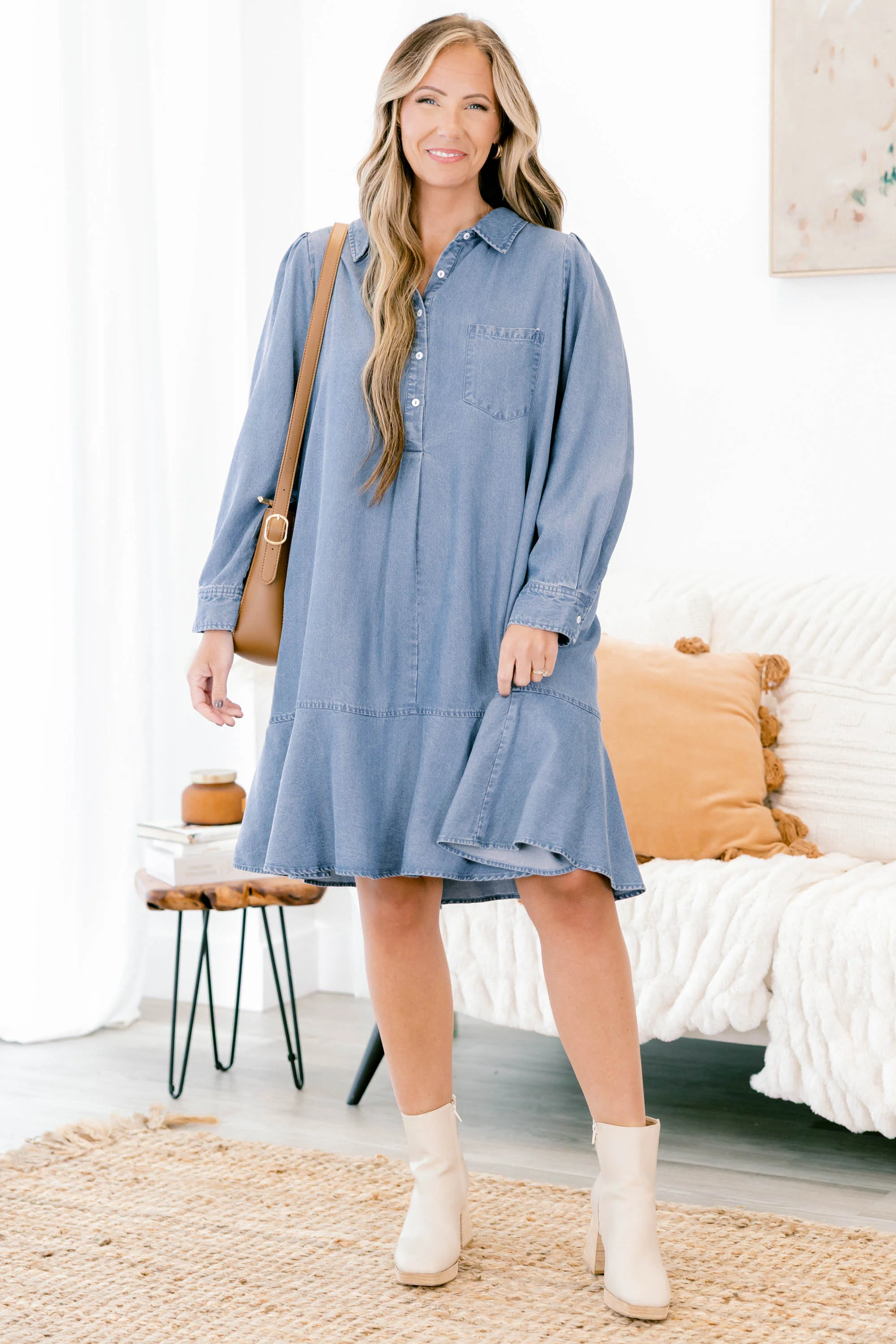 Days Like Today Dress, Denim Blue - Giverhouse
