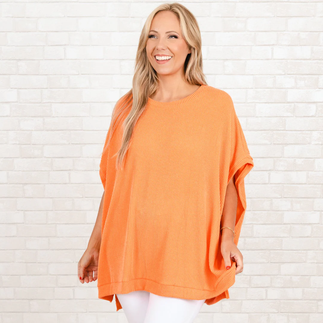 All About Knits Top, Orange - Giverhouse
