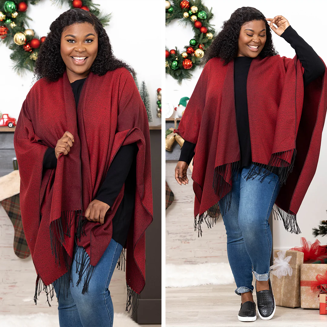 The Big Ending Poncho, Red - Giverhouse