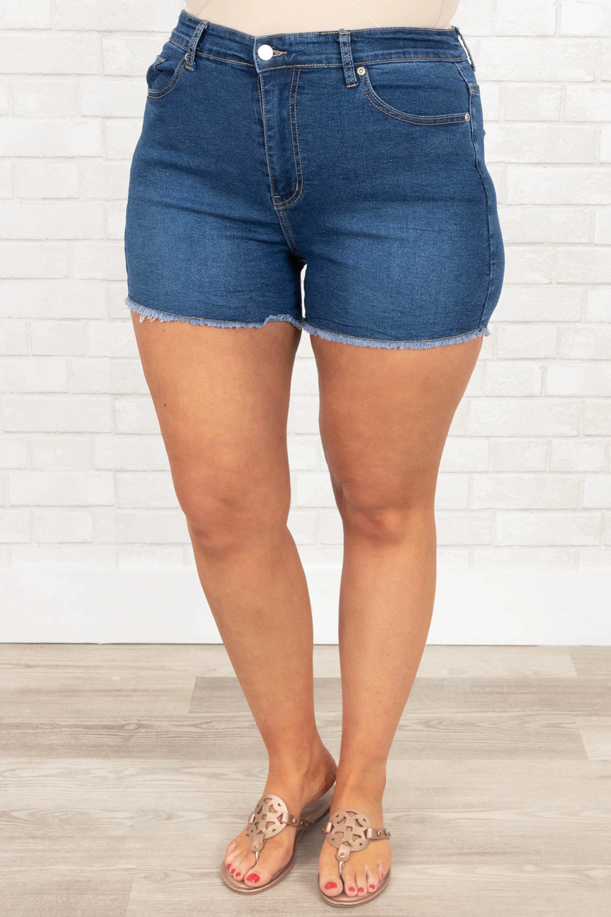 Time In The Sun Shorts, Medium Wash - Giverhouse