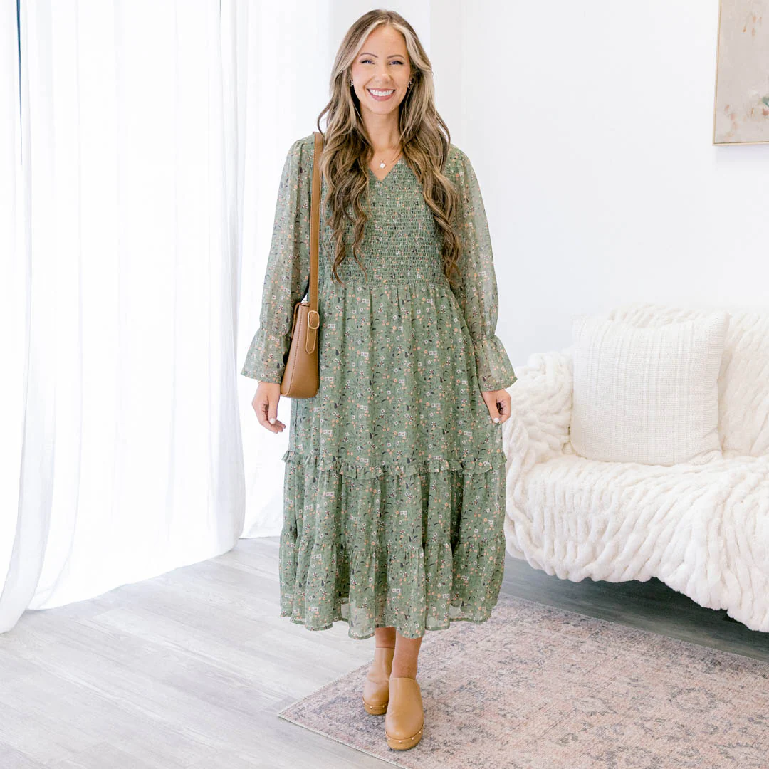 Montana Mornings Dress, Mint Floral - Giverhouse
