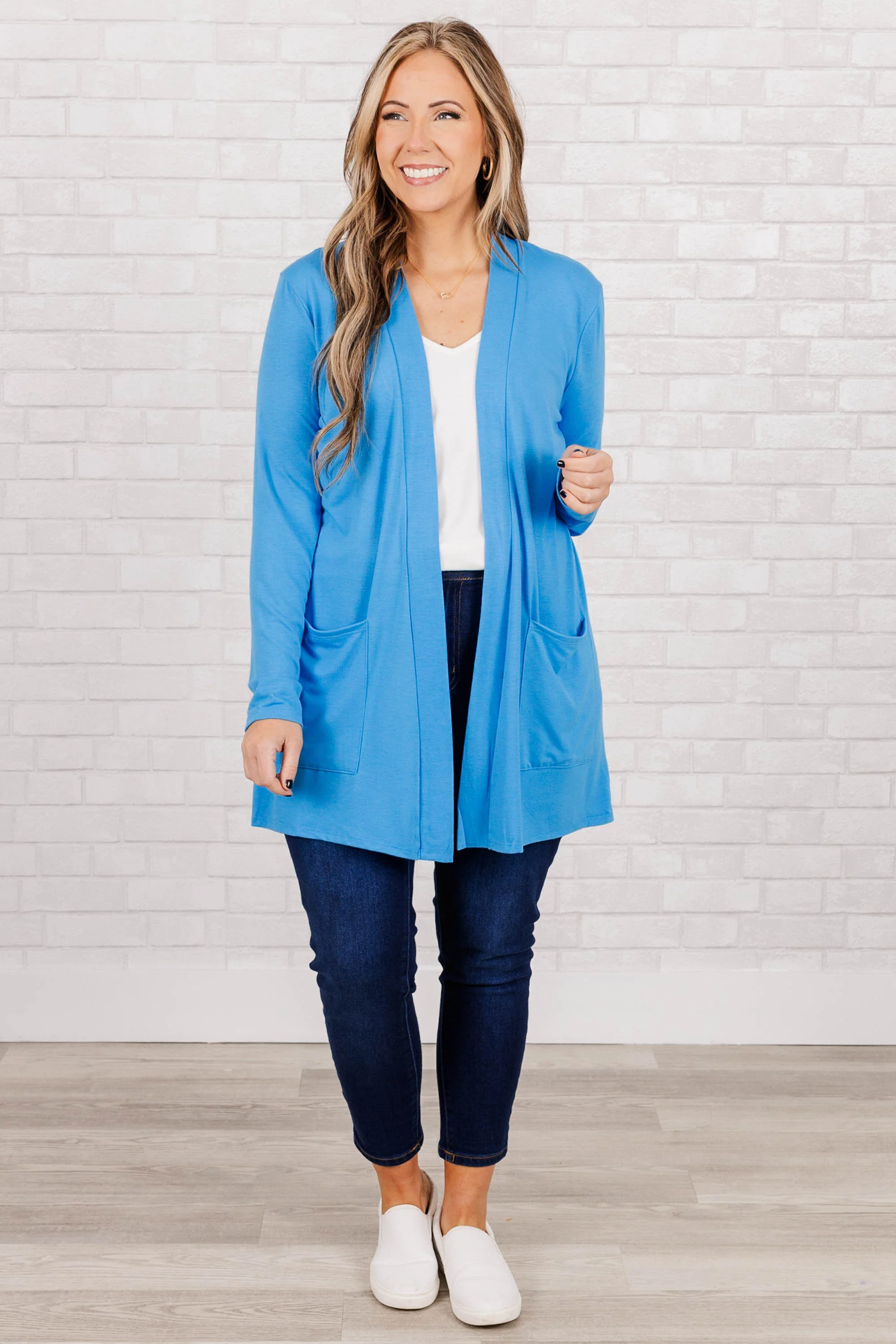 Kindness And Compassion Cardigan, Deep Sky - Giverhouse