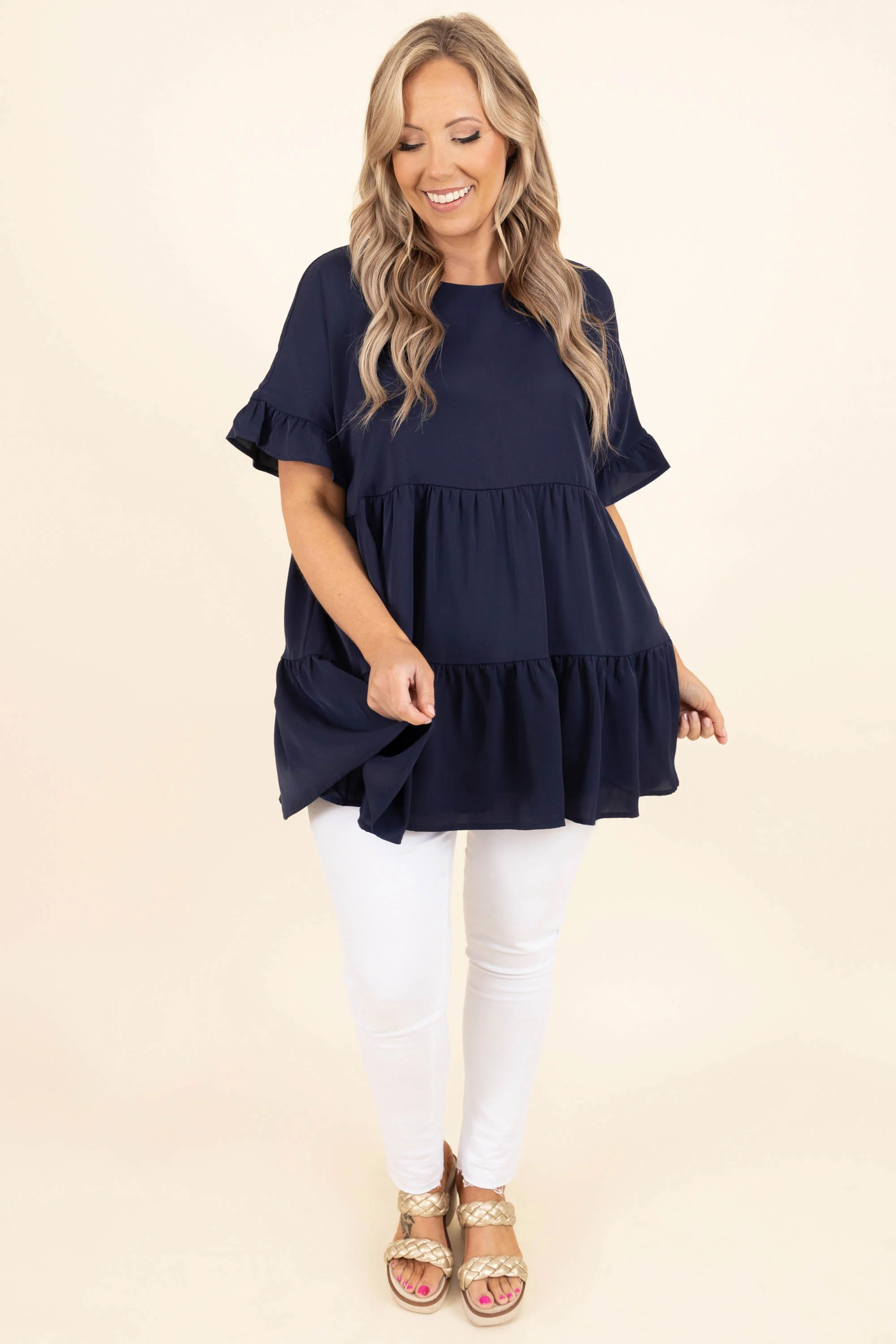 Only In Your Dreams Top, Navy - Giverhouse